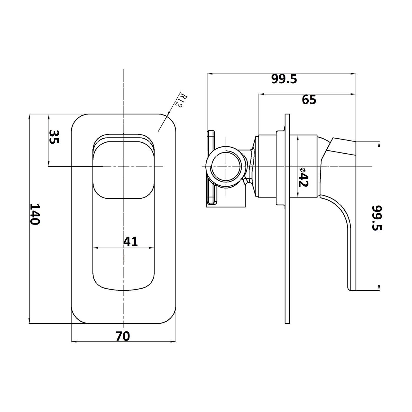 Kompakt Square Shower Wall Mixer - Image 4