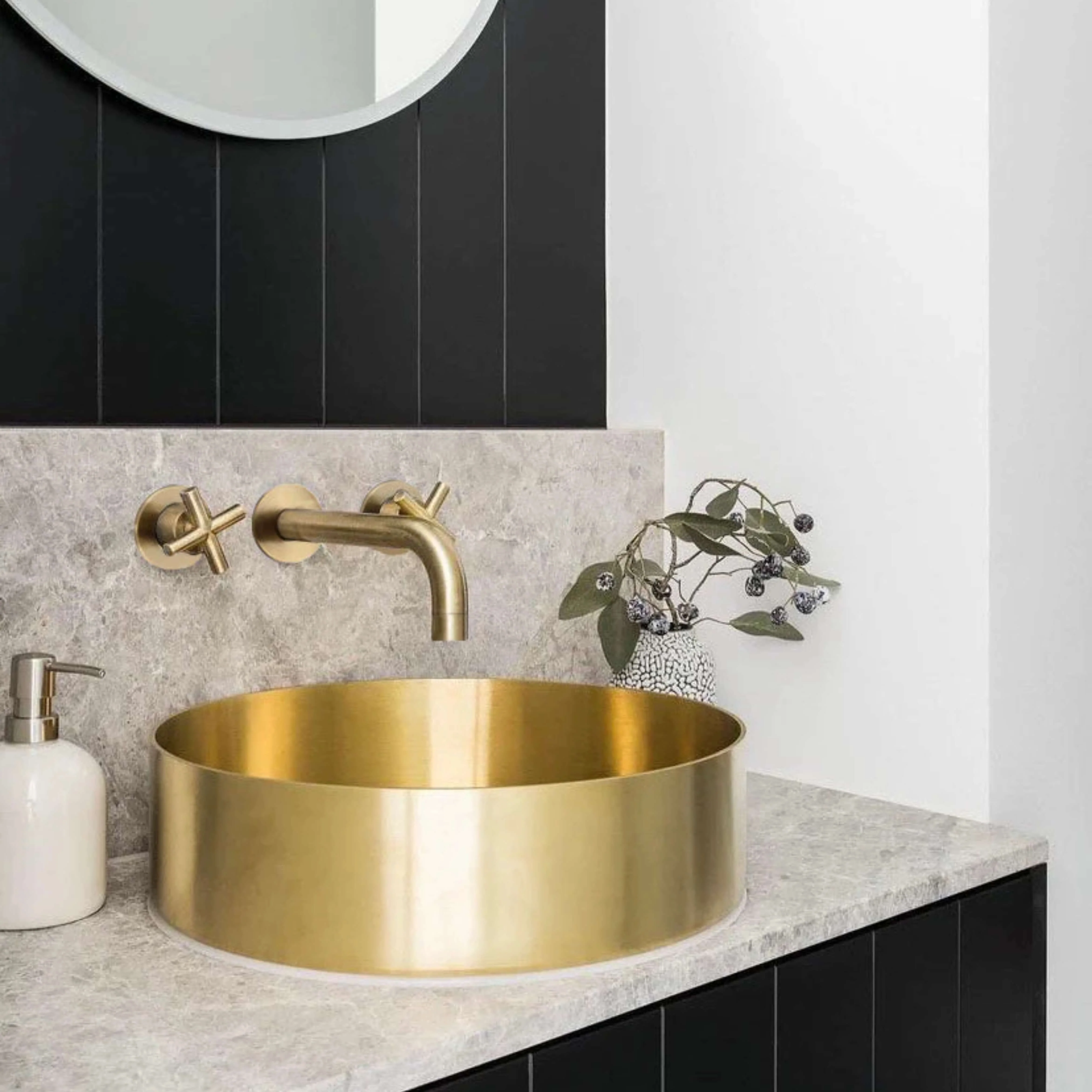 Lavello Round Steel Bathroom Basin 380mm - Image 5