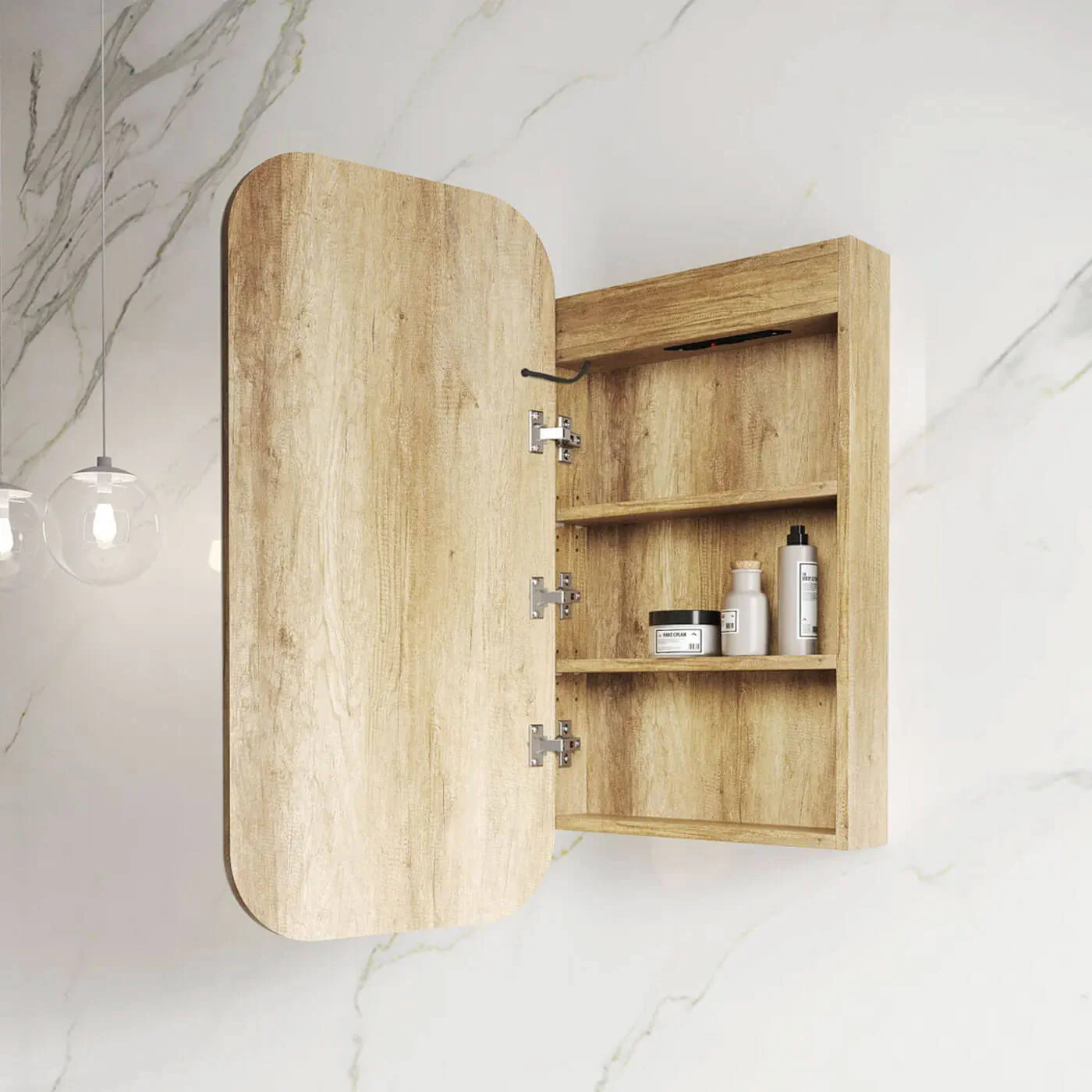 Newport LED Soft Square Shaving Mirror Cabinet 900x450mm - Image 3