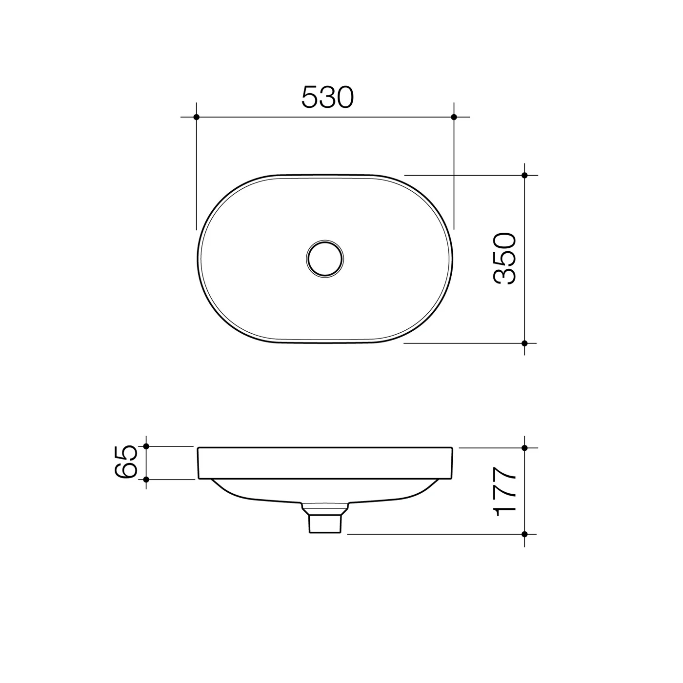 Liano II Oval Inset Basin 530x350mm - Image 8
