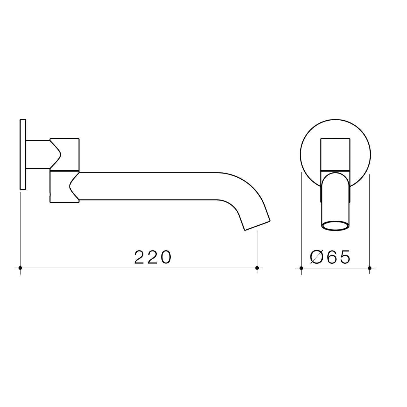 Liano II Round Swivel Wall Spout 220mm - Image 6