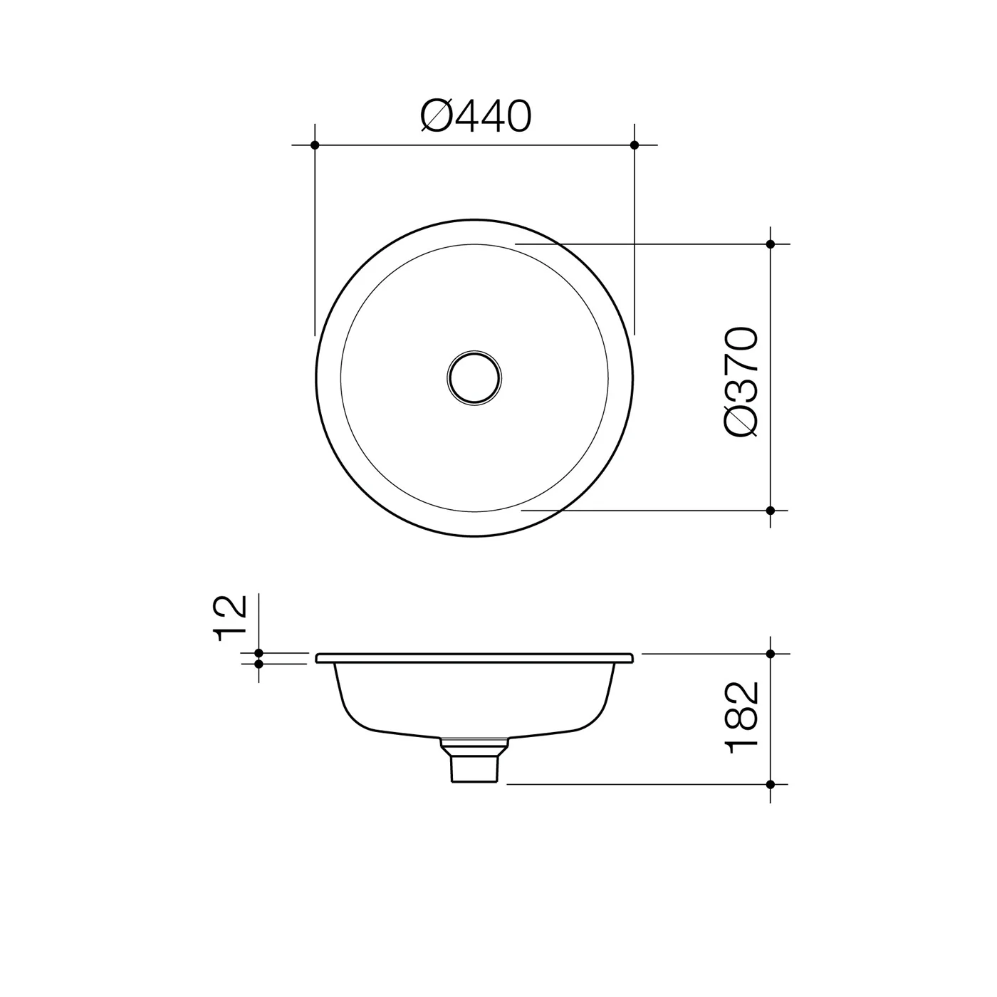 Liano II Round Undermount Basin 440mm - Image 8