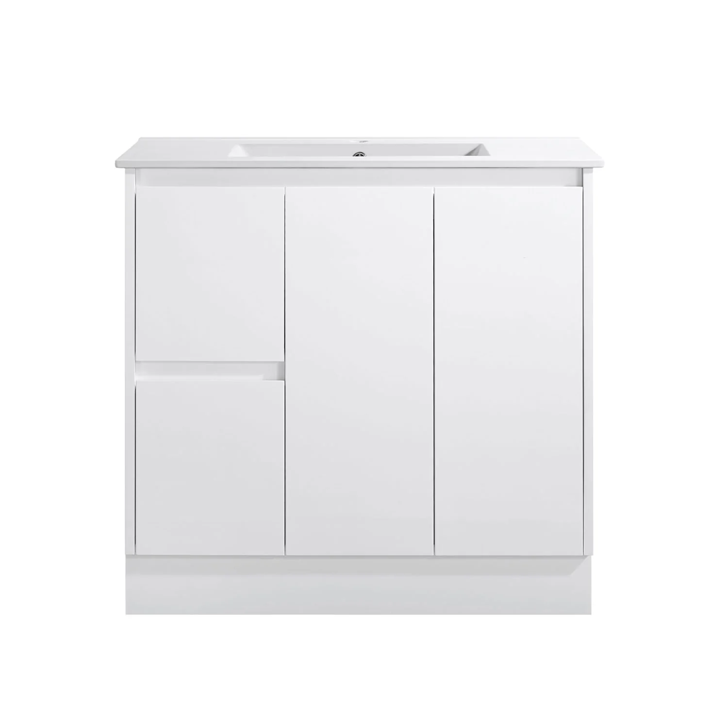 Limson White Soft-Close Floor Mounted Vanity - Image 2