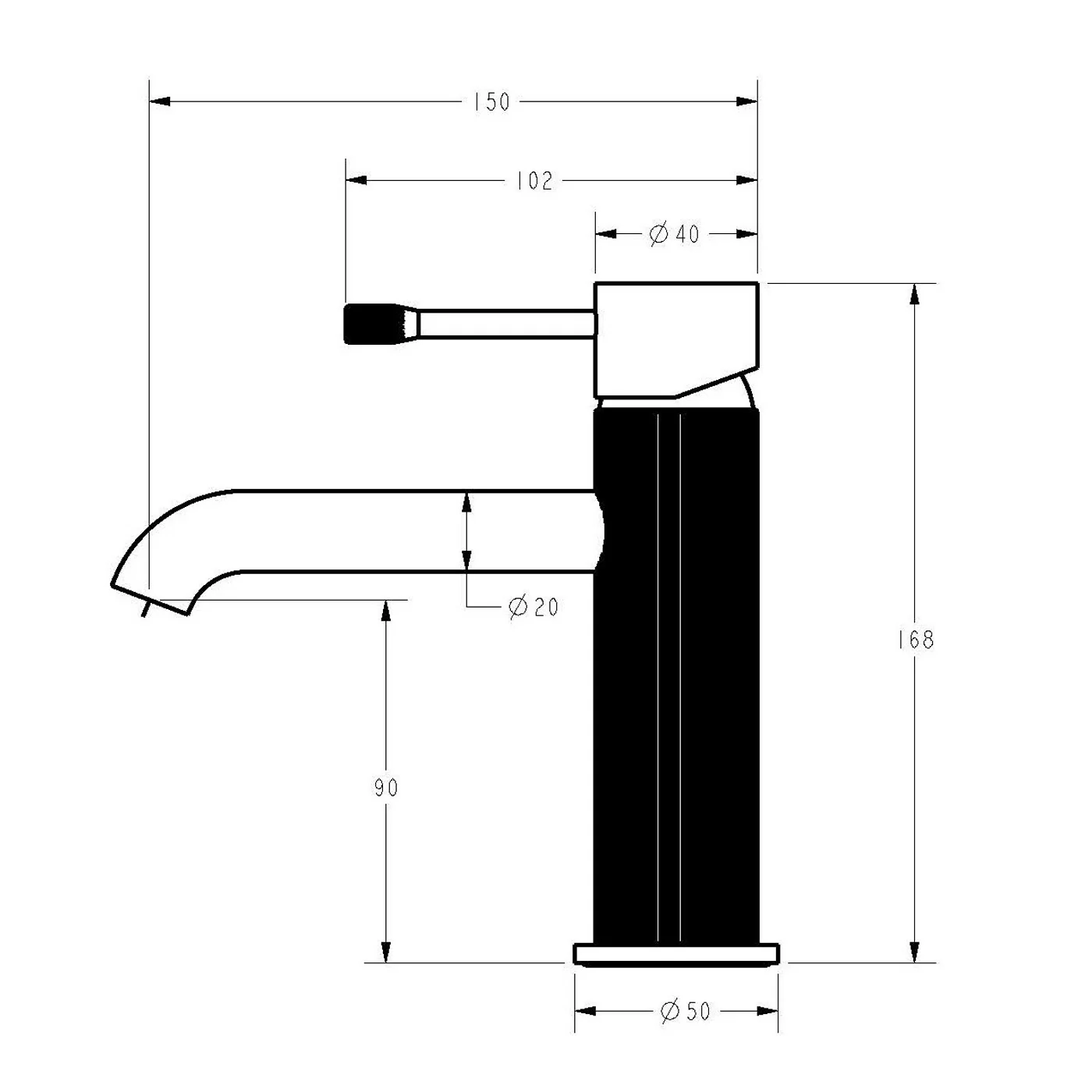 Linie Fluted Short Basin Mixer - Image 5