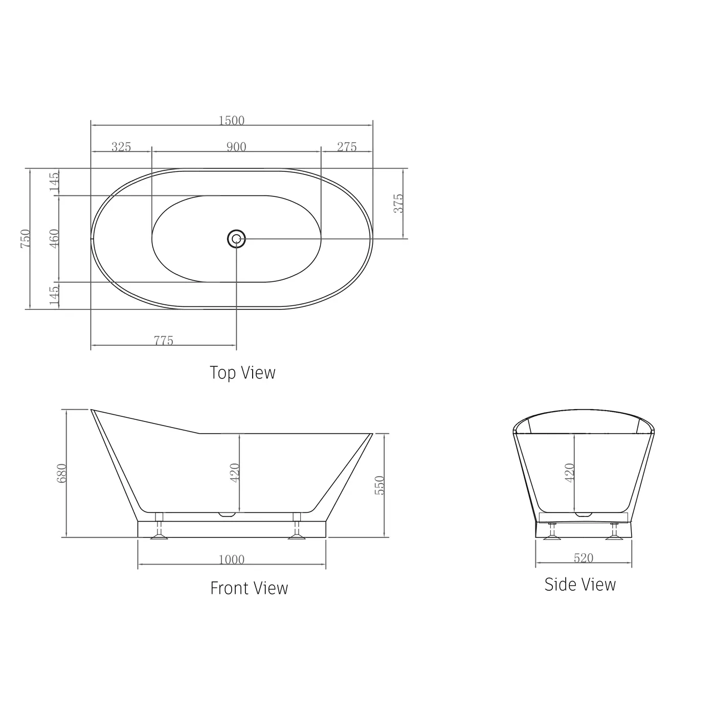 London Sloped Freestanding Bathtub - Image 3