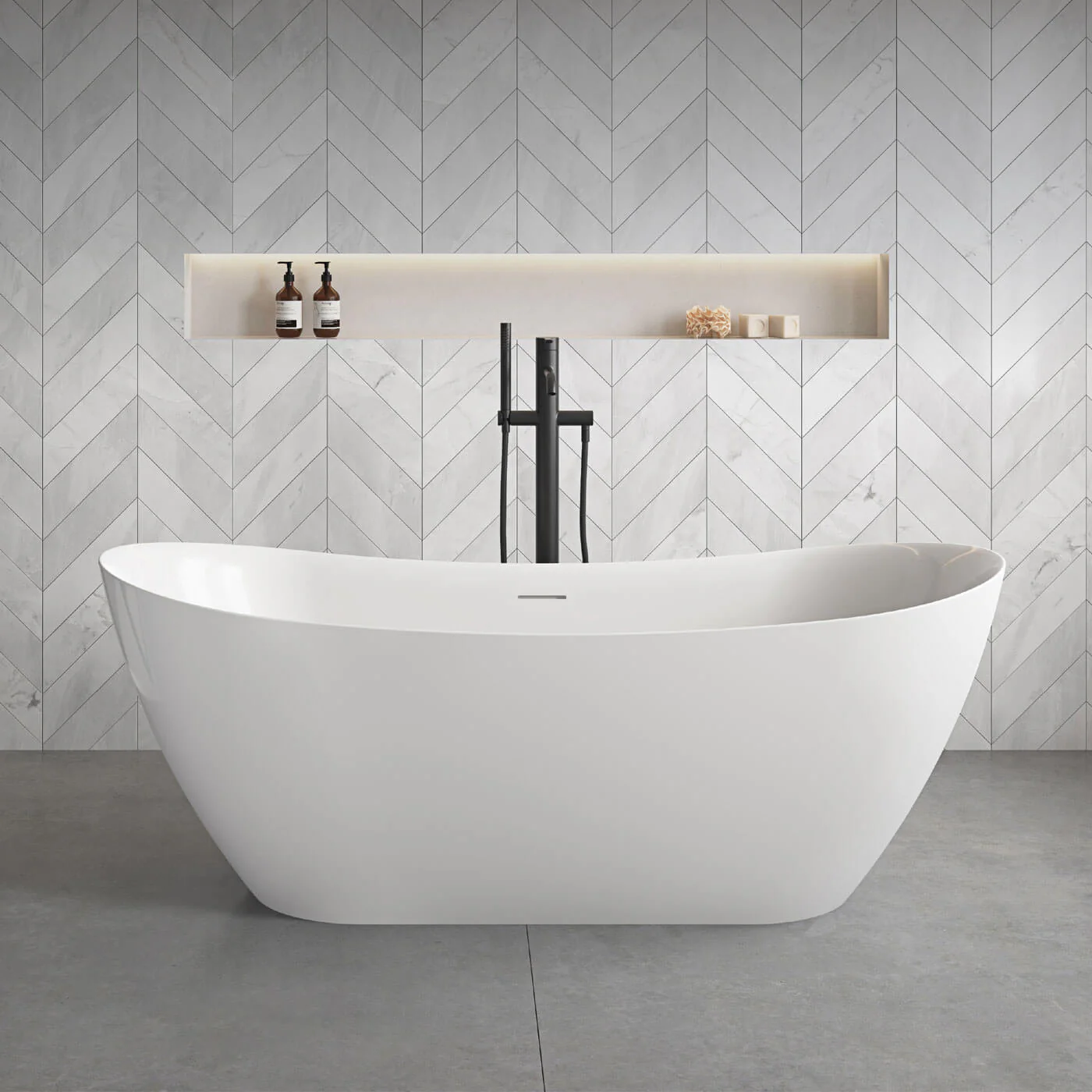 Luka Arch Freestanding Overflow Bathtub 1700mm