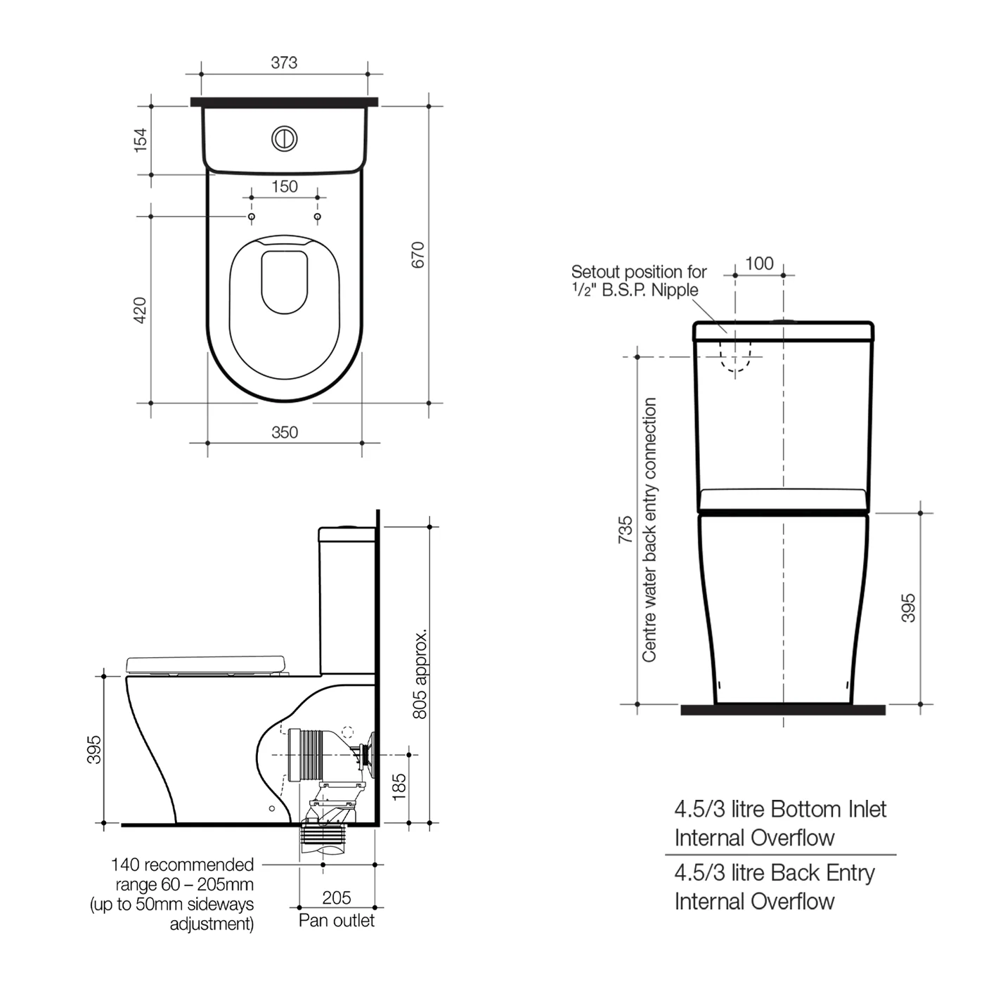 Luna Cleanflush Back to Wall Toilet - Image 3