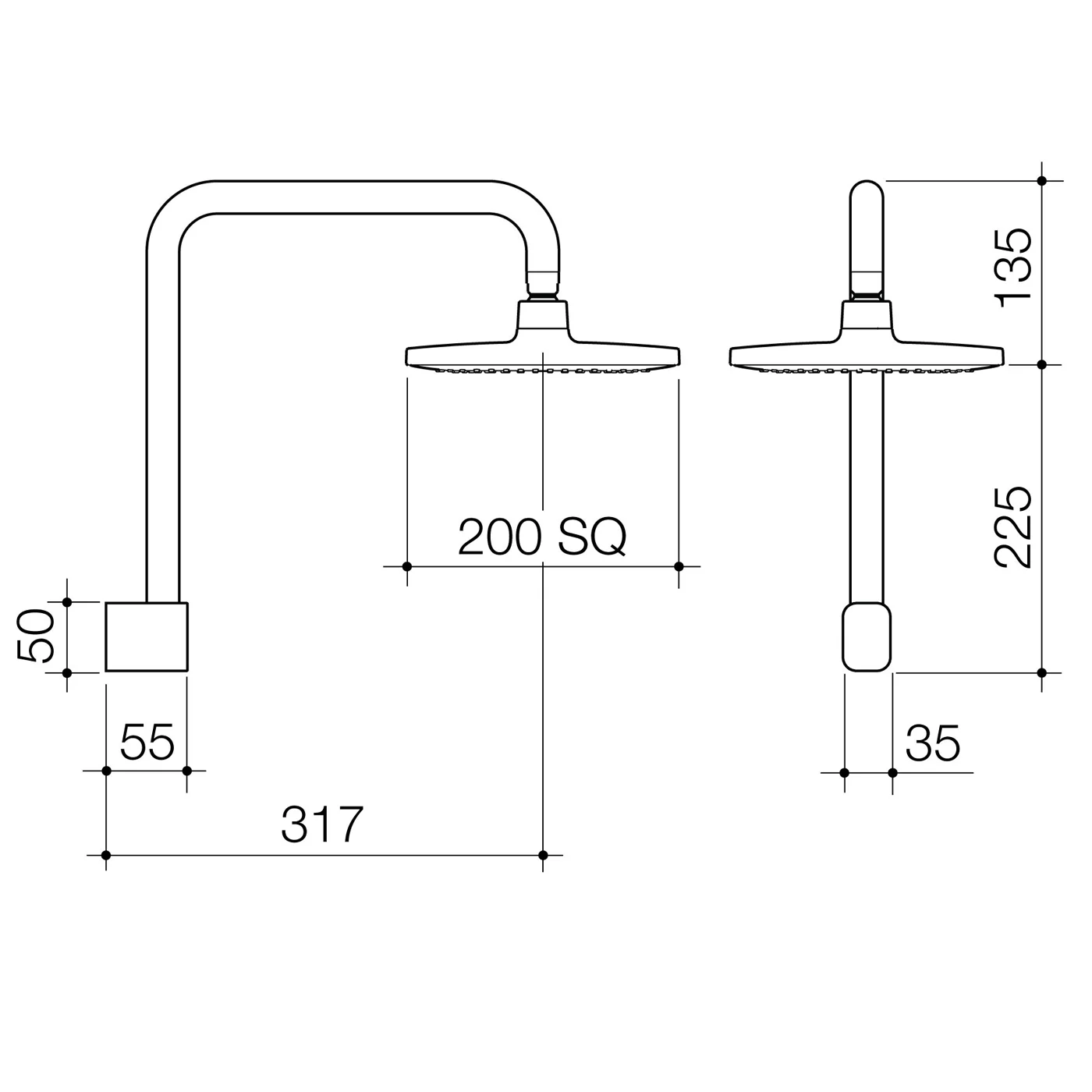 Luna Fixed Overhead Shower - Image 5
