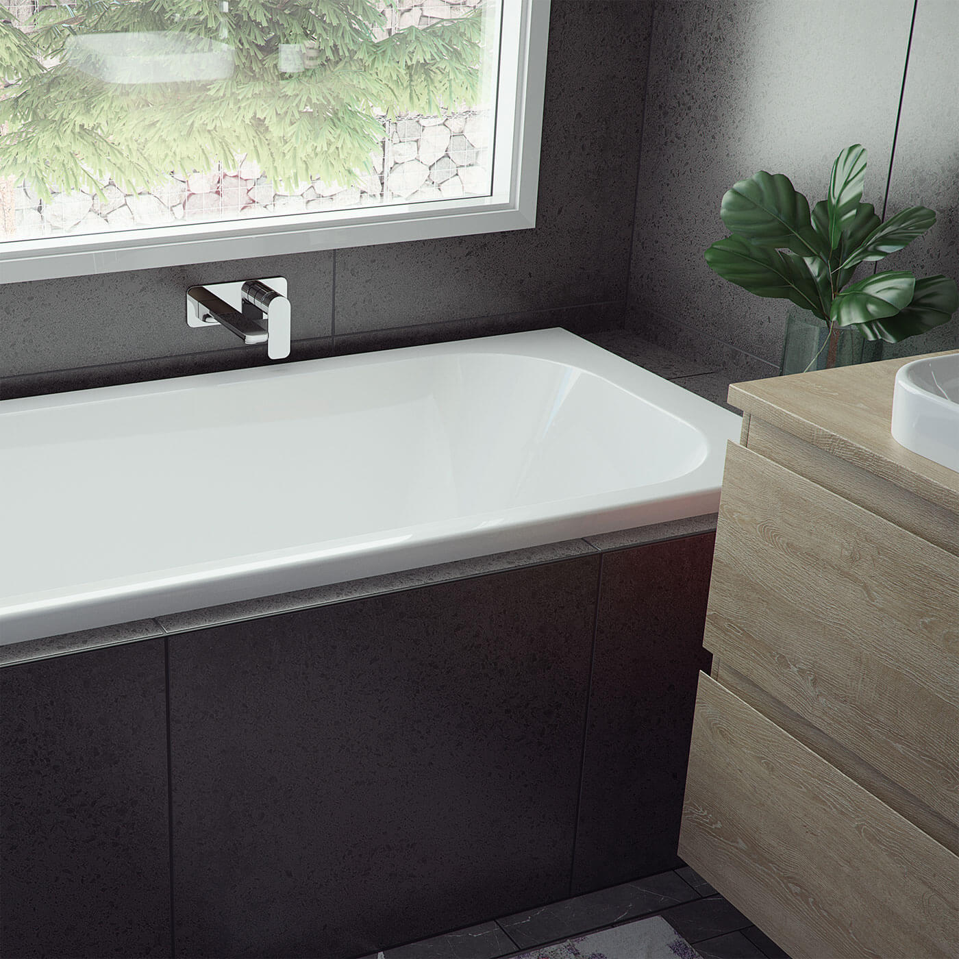 Luna Inset Acrylic Bathtub - Image 2