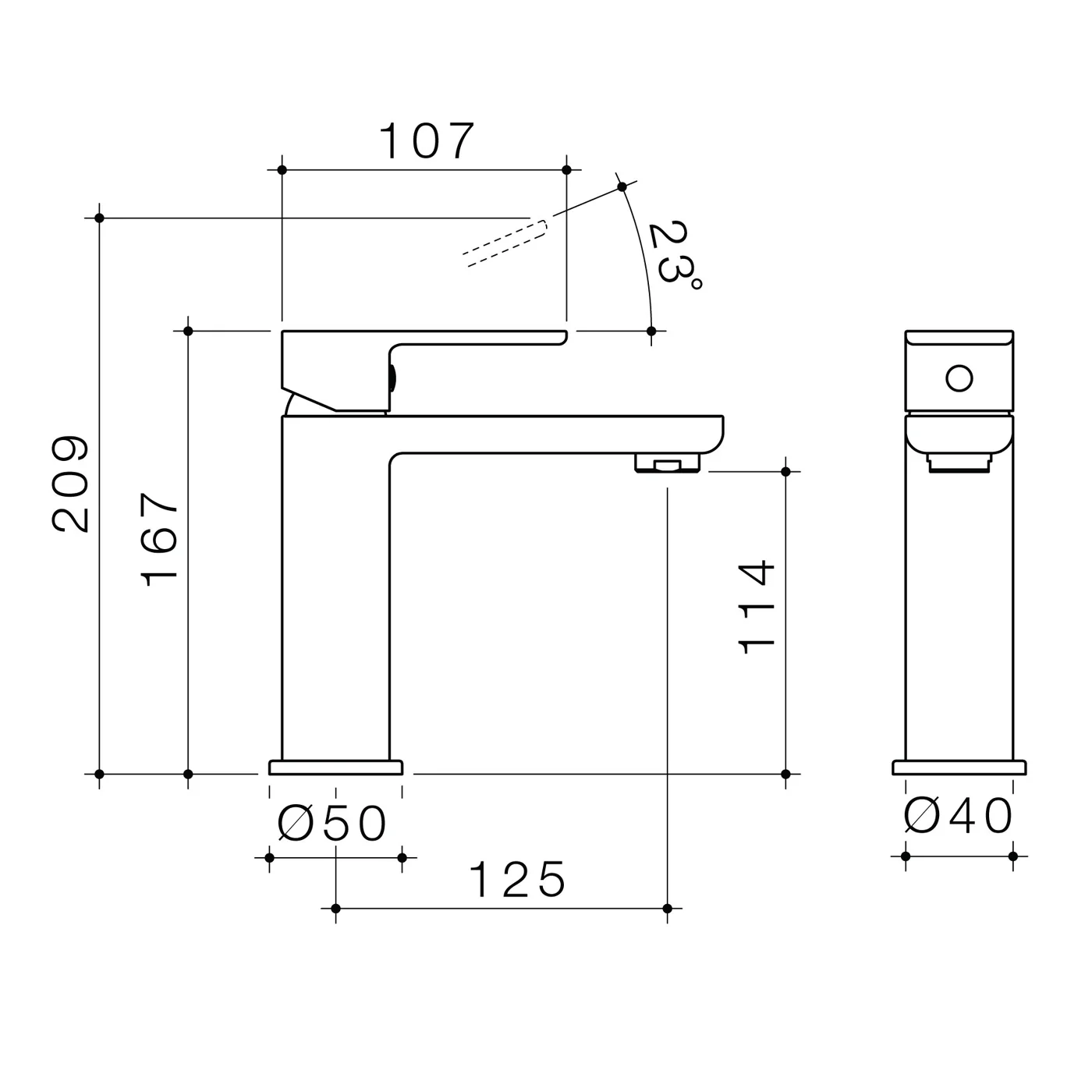 Luna Square Short Basin Mixer - Image 5