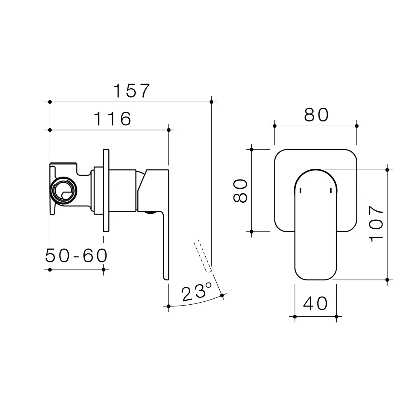 Luna Square Wall Mixer - Image 5