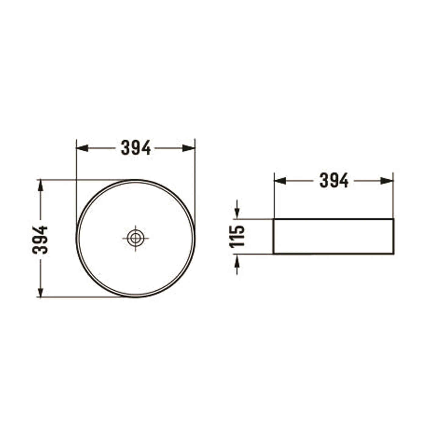 Madrid Above Counter Round Basin 400mm - Image 2
