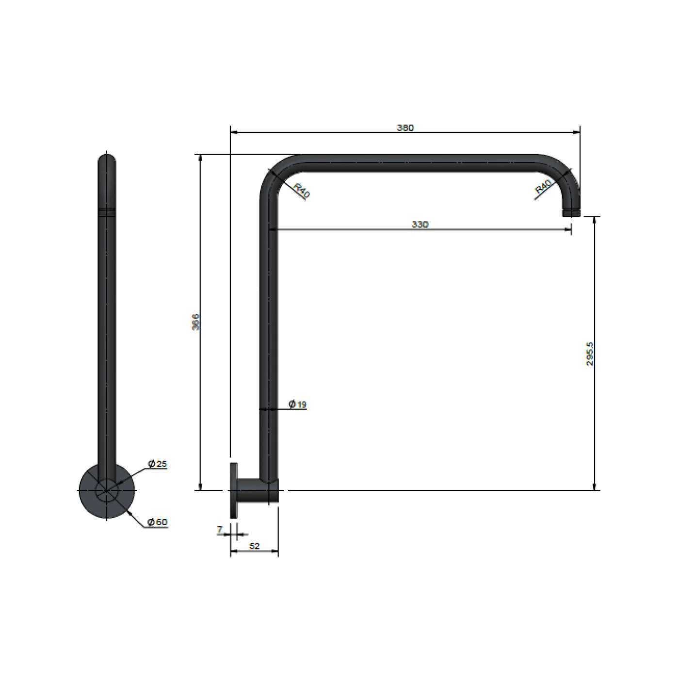 Meir High Rise Shower Arm - Image 8
