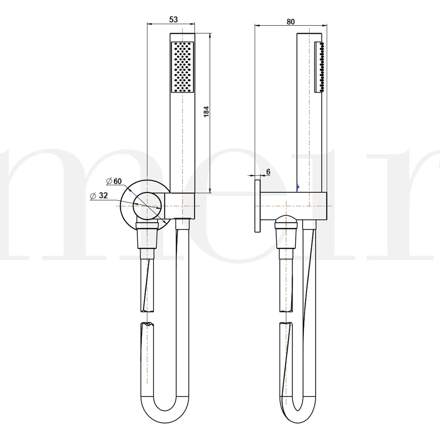 Meir Slim Swivel Handset Shower Head - Image 8
