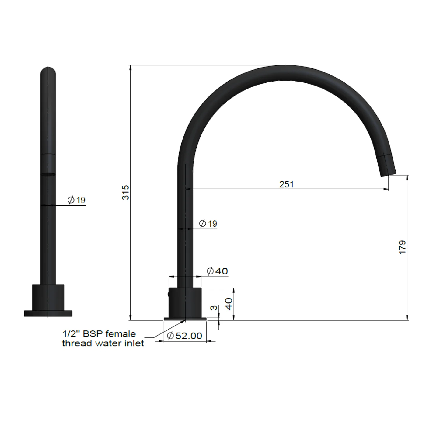 Meir Swivel Gooseneck Hob Spout - Image 8