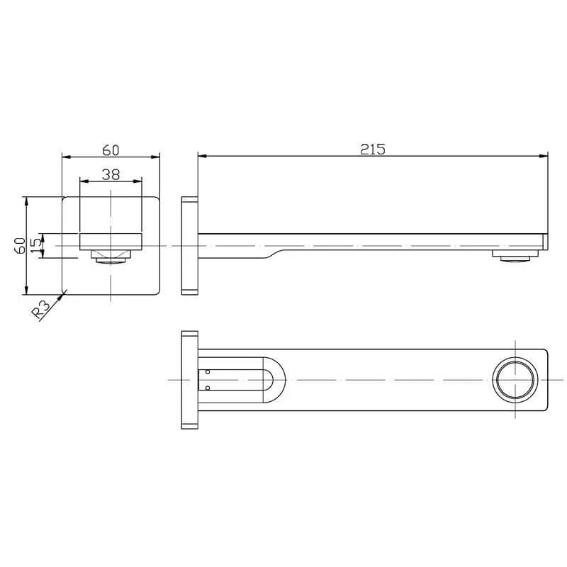 Milan Flat Edge Spout 215mm - Image 6