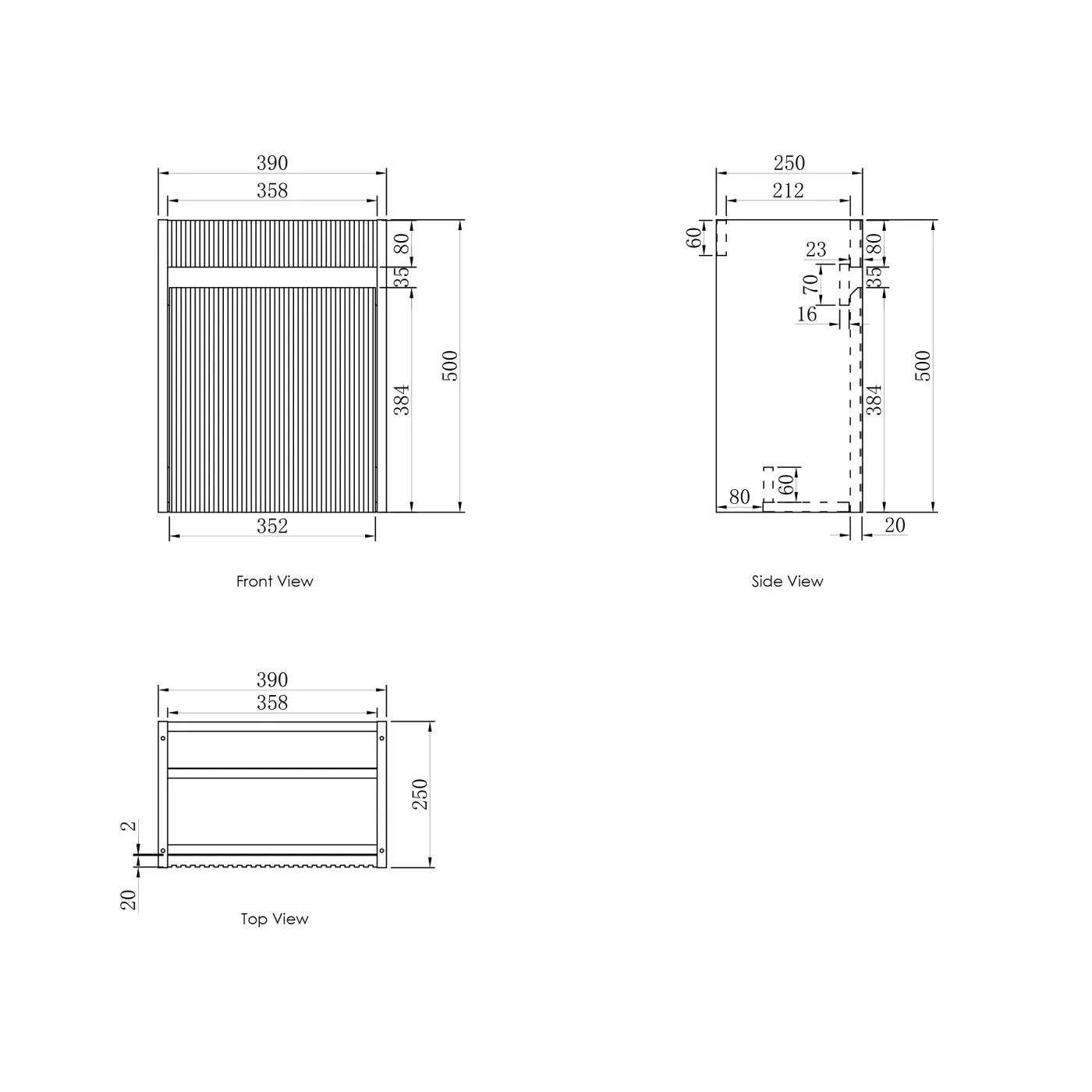 Mini Fluted Compact Vanity 400mm - Image 5