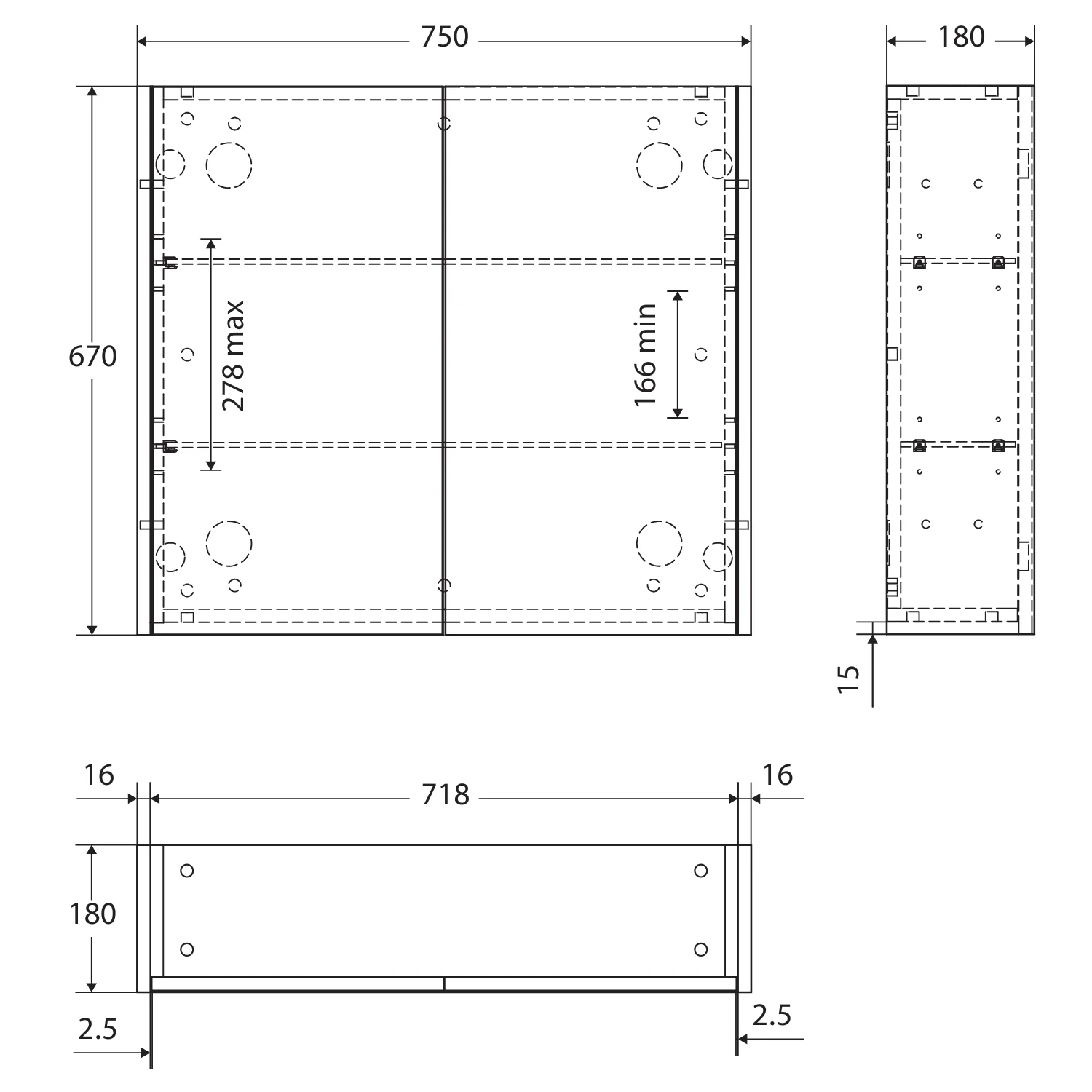 Fienza Mirror Cabinet with Side Panels - Image 9
