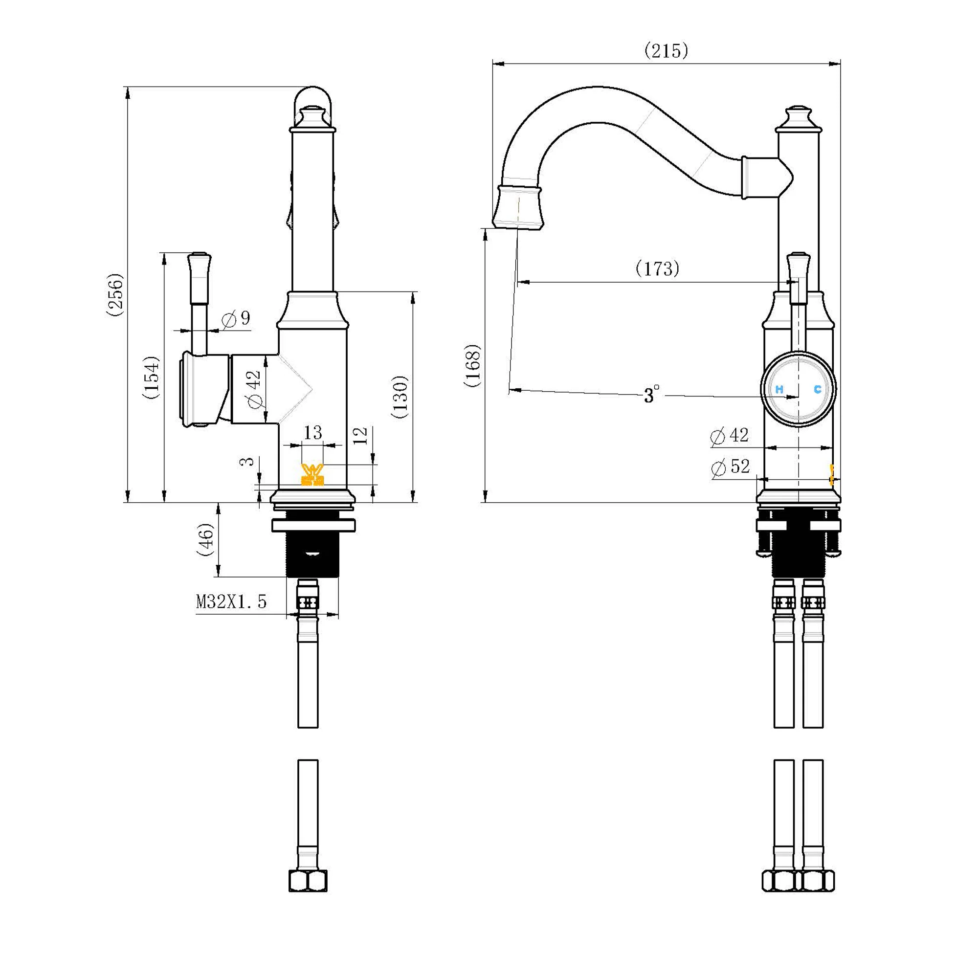 Montpellier Crook Tall Basin Mixer - Image 5
