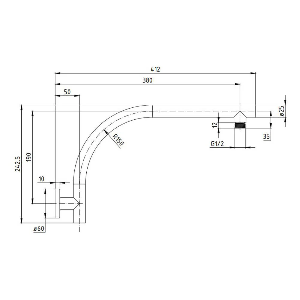 Morgan Round Gooseneck Shower Arm - Image 7