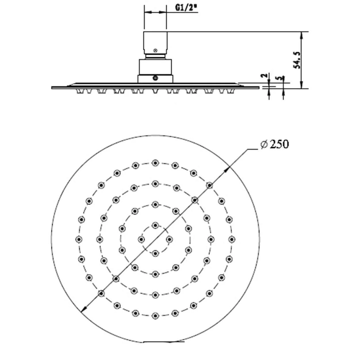 Morgan Round Rain Shower Head 250mm - Image 7