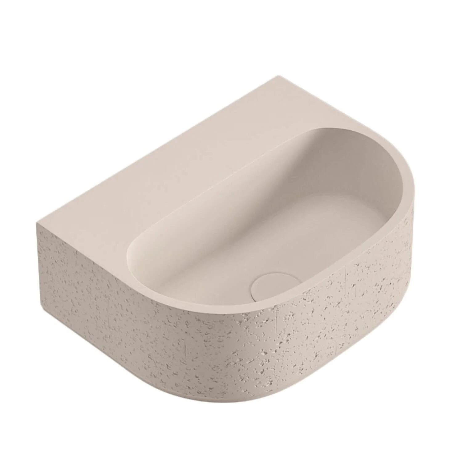 Nelios Wall Hung Concrete Basin 420mm - Image 3