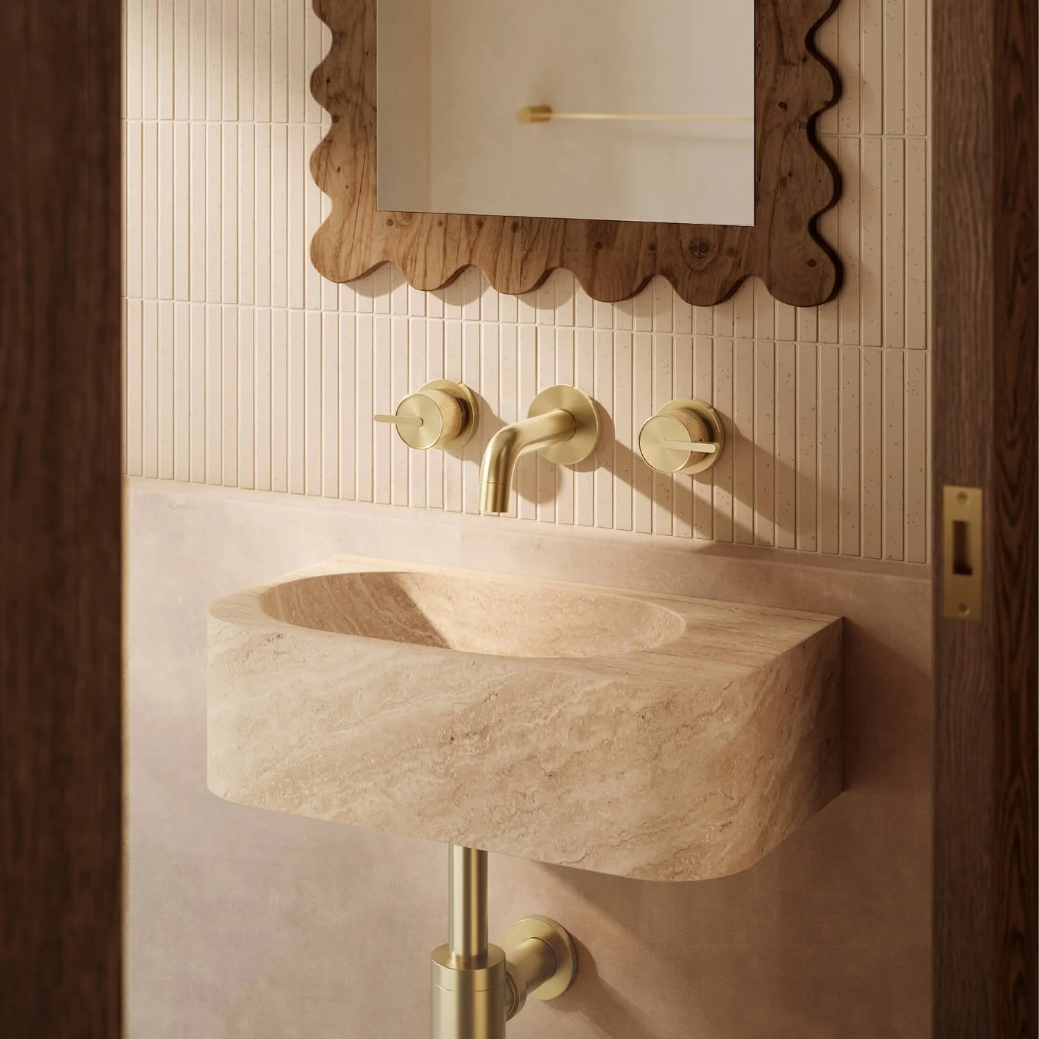 Pedra Wall Hung Stone Basin 420mm - Image 5