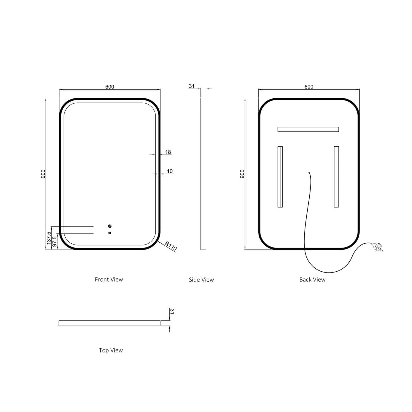 Newport LED Framed Bathroom Mirror - Image 10