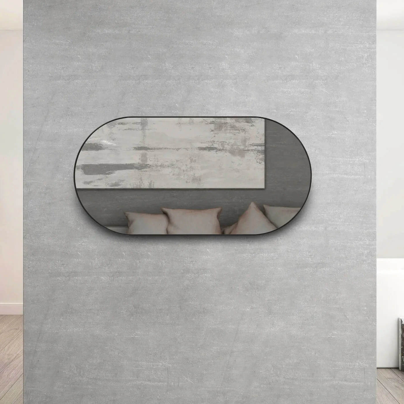 Noosa Oval Metal Frame Pill Mirror 1200x600mm - Image 2