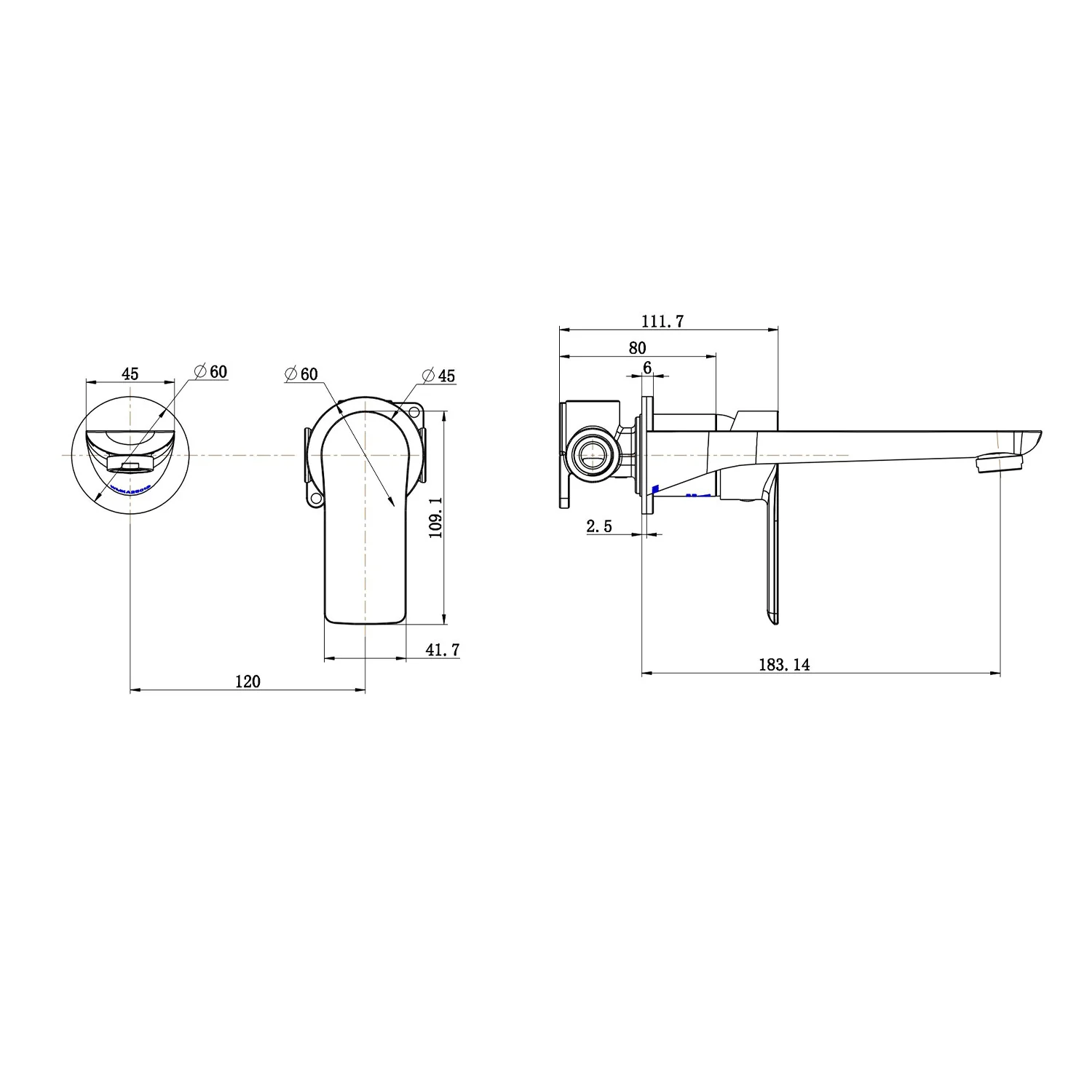 Nova Paddle Wall Mixer Set - Image 8