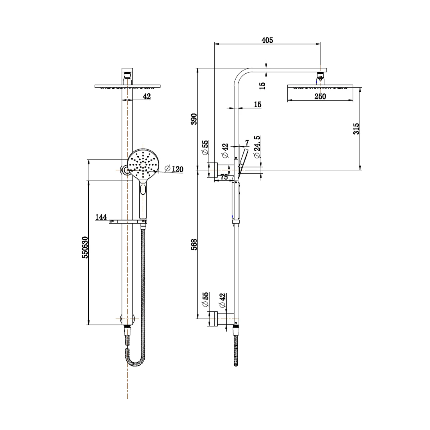 Nova Twin Shower Column Set - Image 8