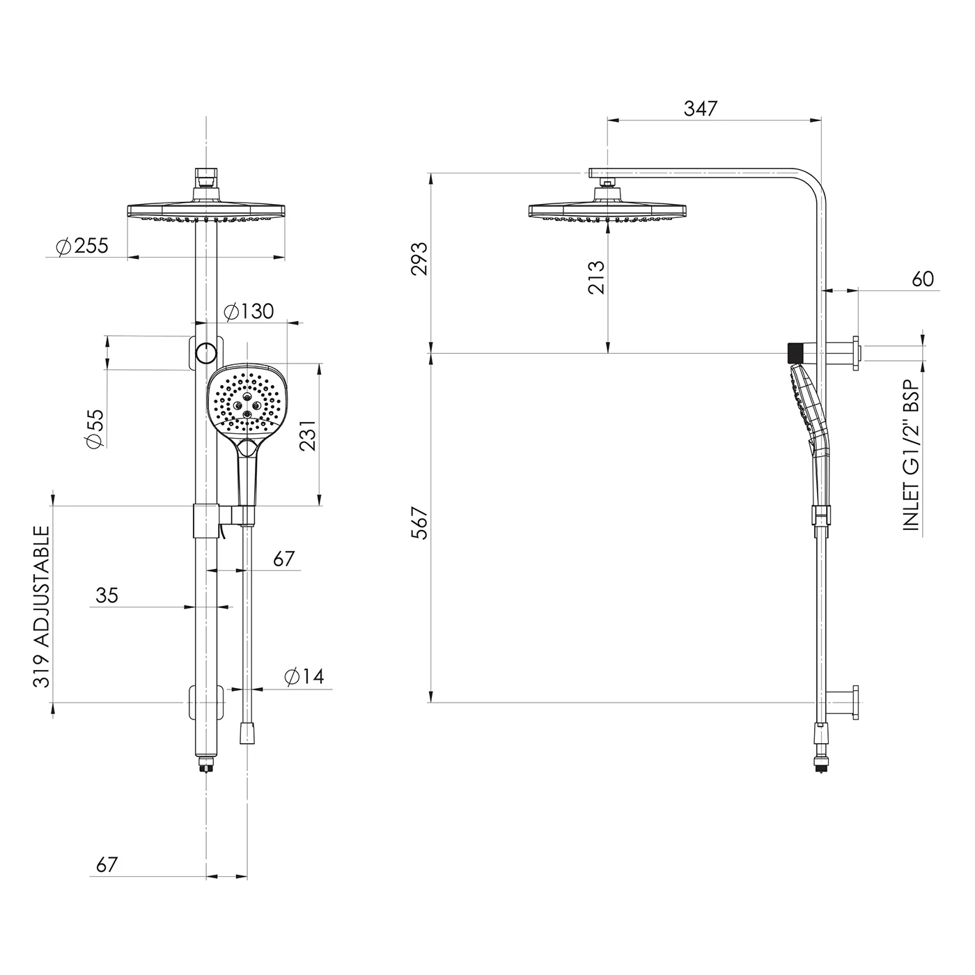 Nuage Twin Shower Rail - Image 5