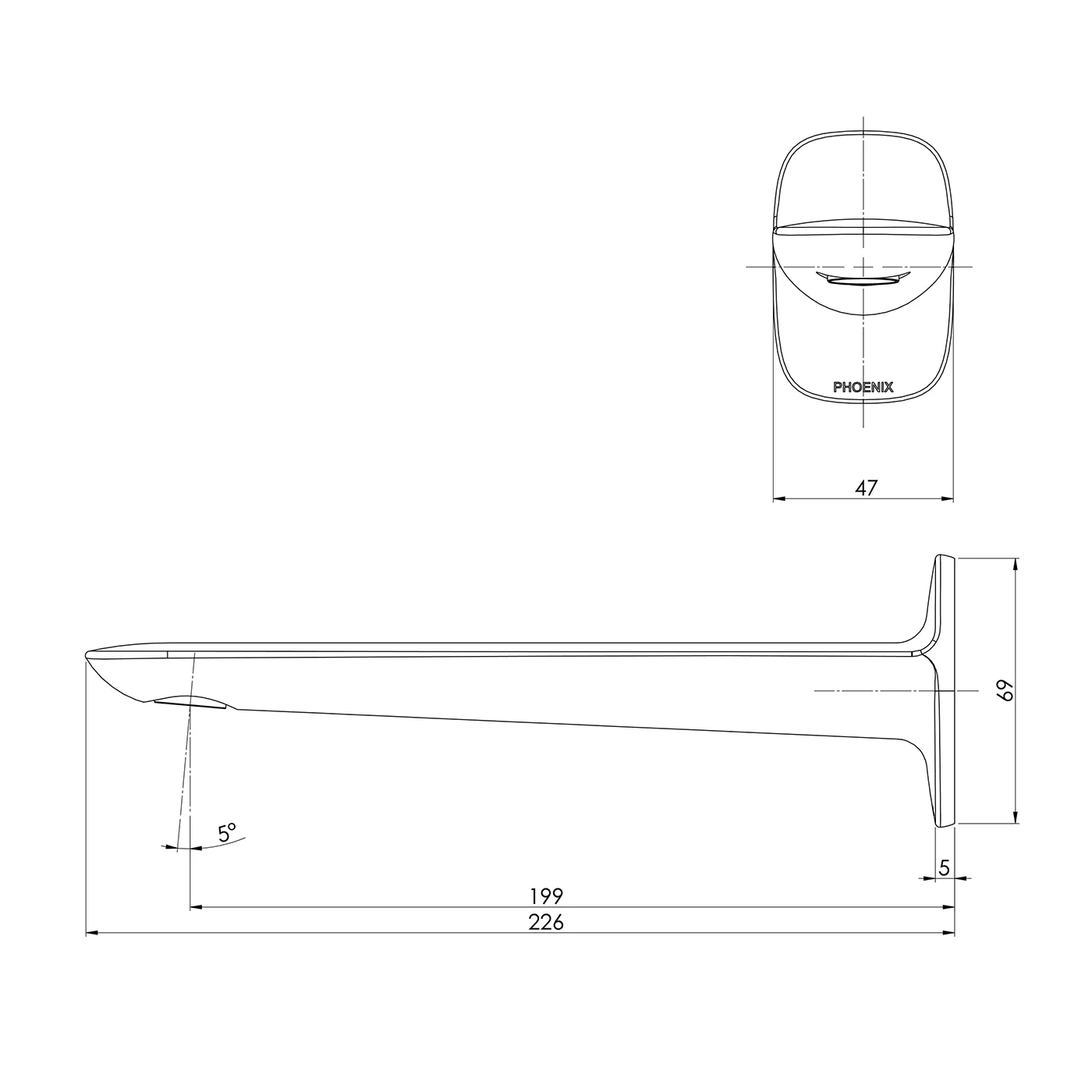 Nuage Wall Outlet Spout 200mm - Image 5