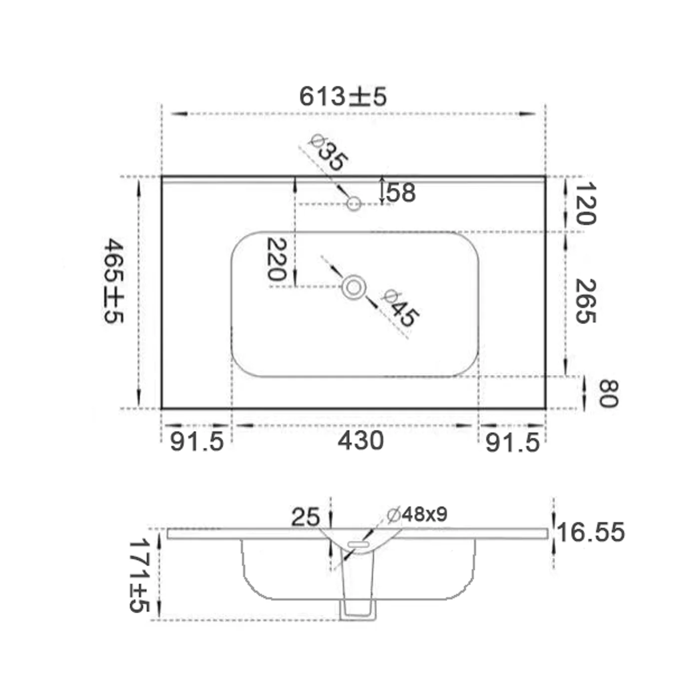Olivia Ceramic Benchtop with Taphole Matte White - Image 4