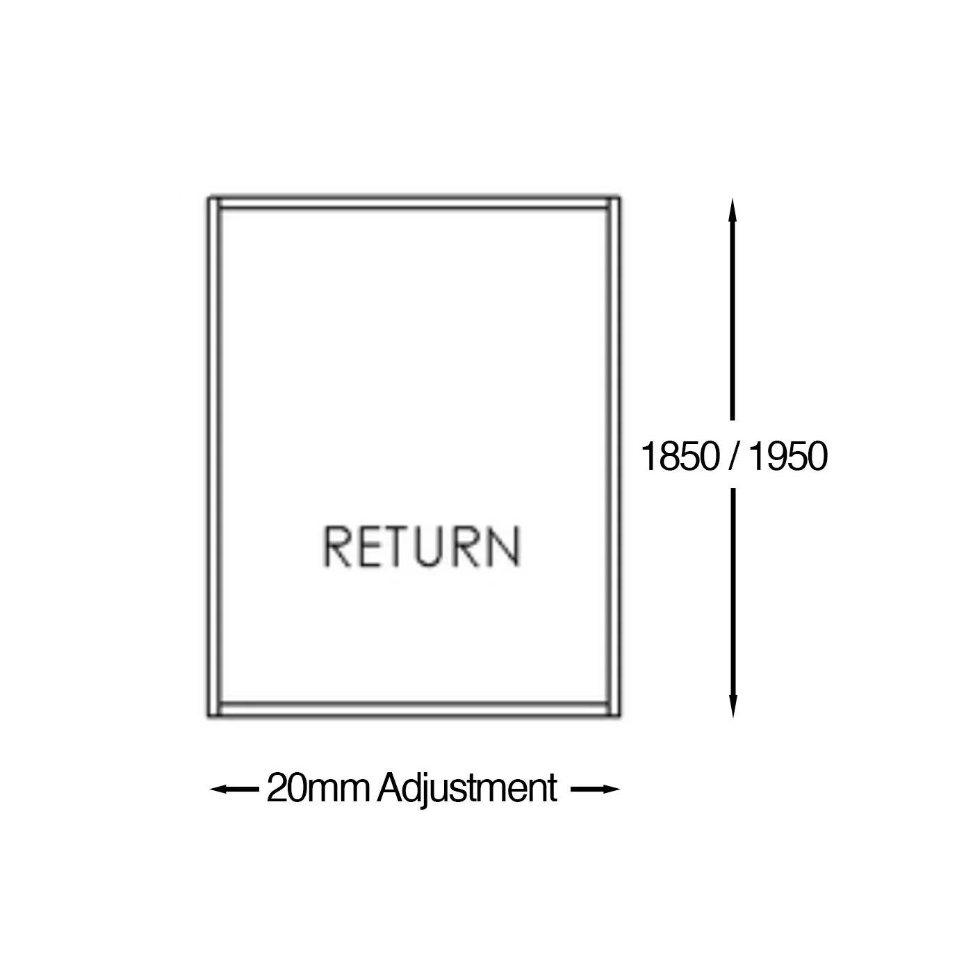 Optima 6mm Semi-Frameless Fixed Shower Screen 1950mm High - Image 3