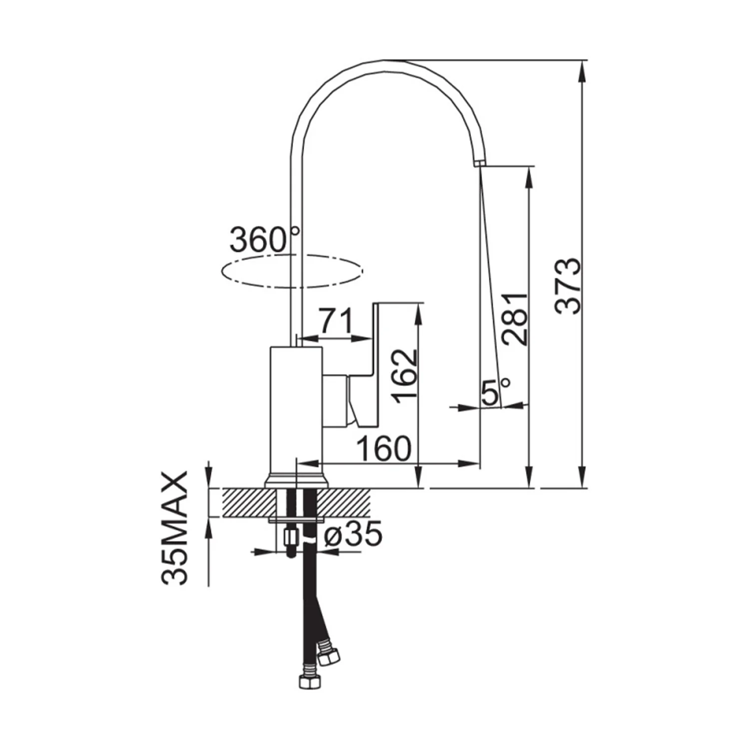Opus Swivel Sink Mixer - Image 3