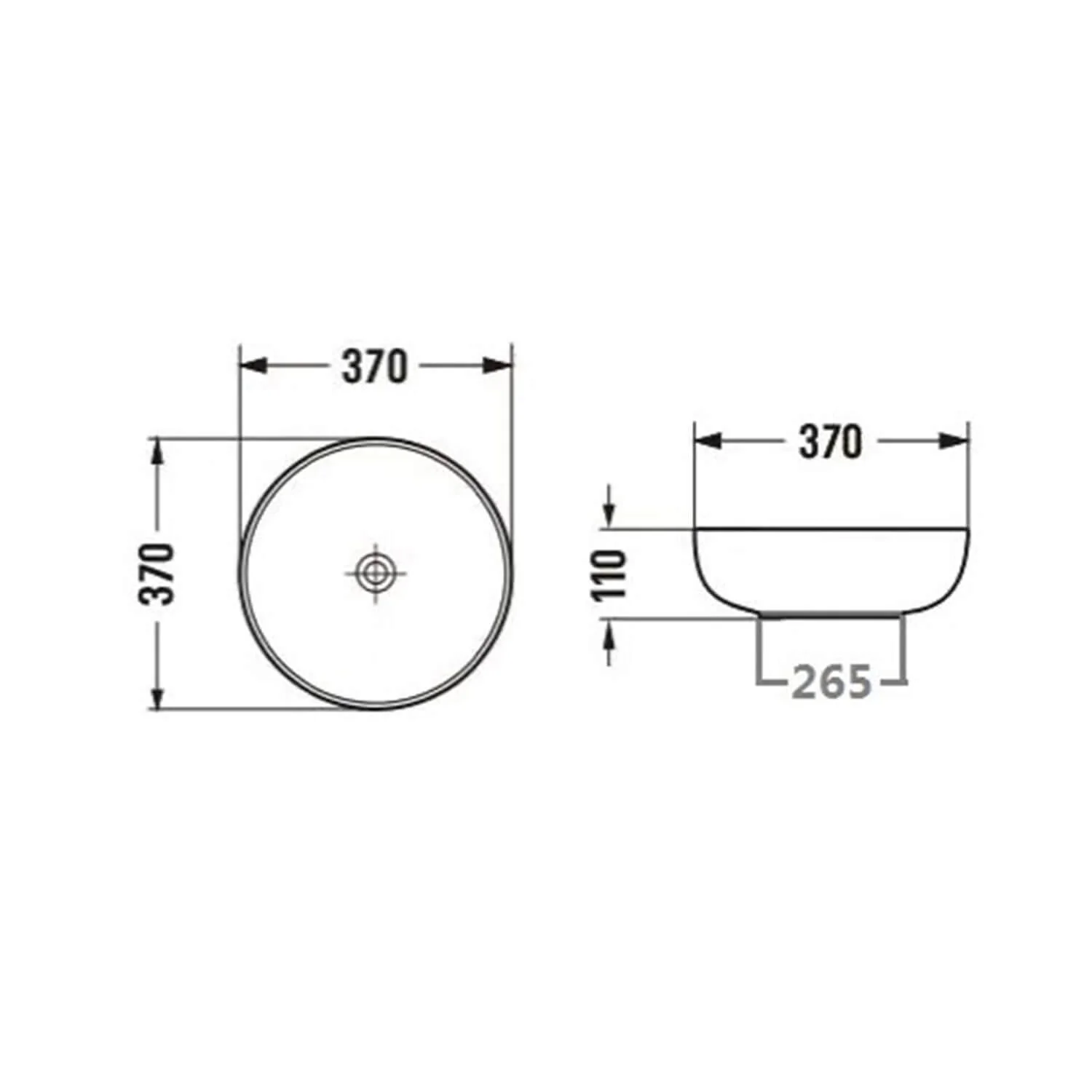 Orlando Above Counter Round Circle Basin 370x370x110mm - Image 4