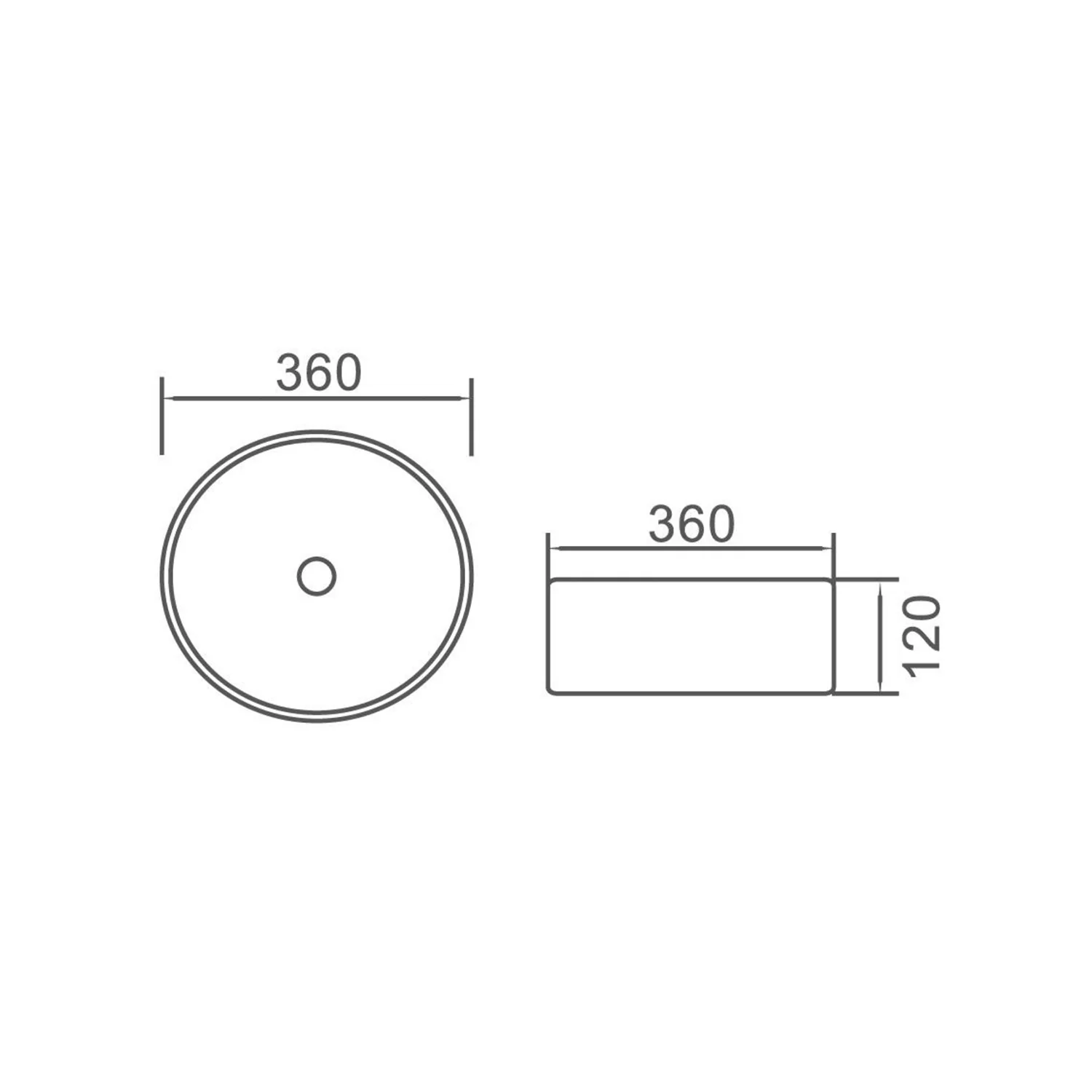 Oslo Round Circle Above Counter Ceramic Basin 360mm - Image 5