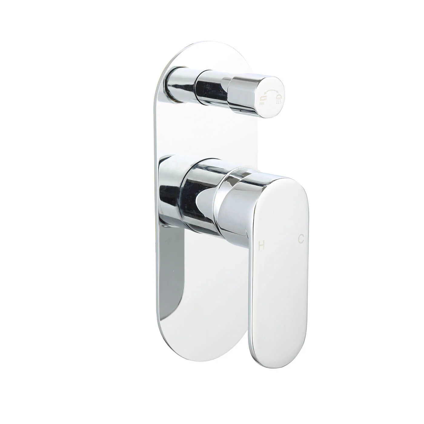 Oval Round Wall Mixer with Diverter - Image 2
