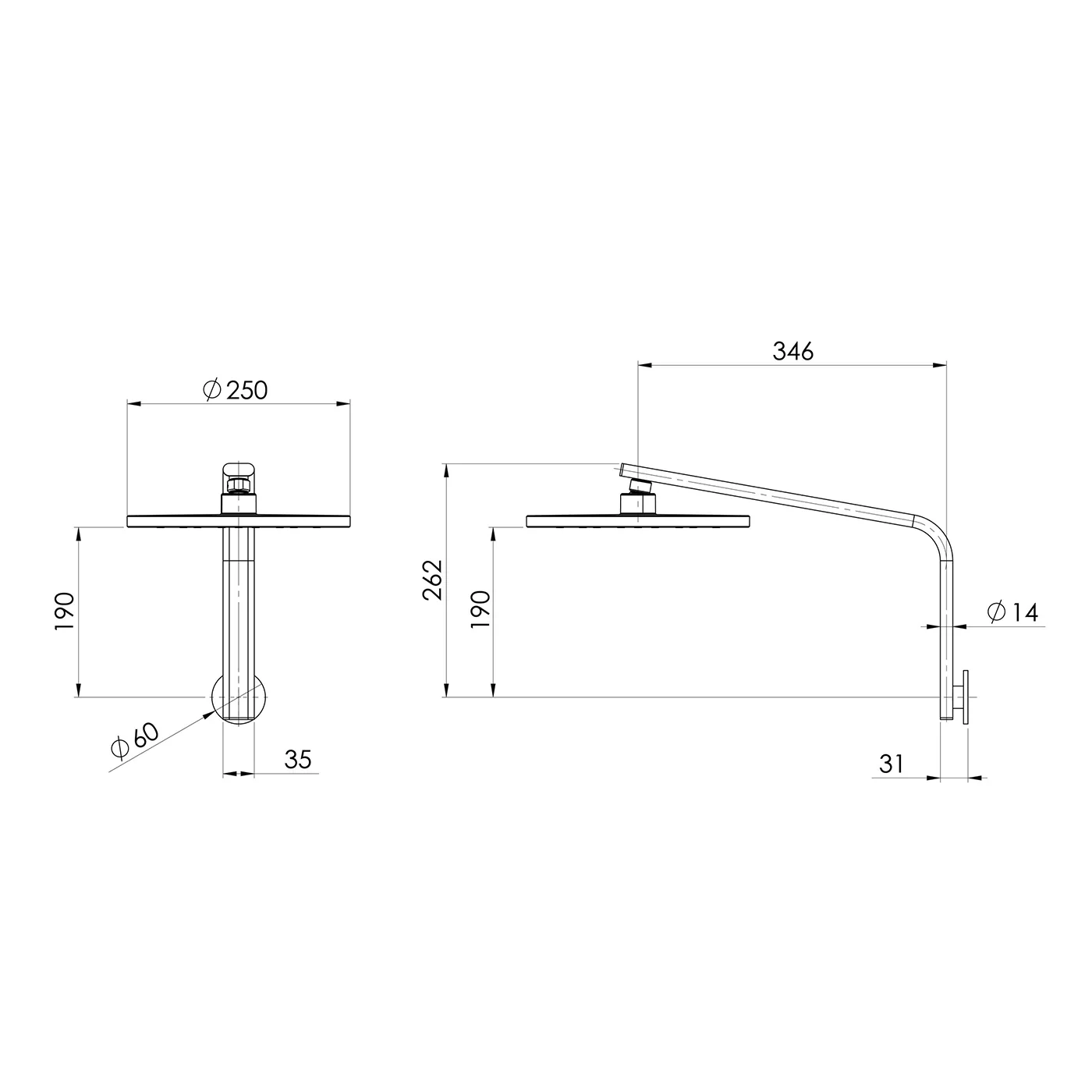 Oxley LuxeXP Overhead Shower Head Set - Image 6