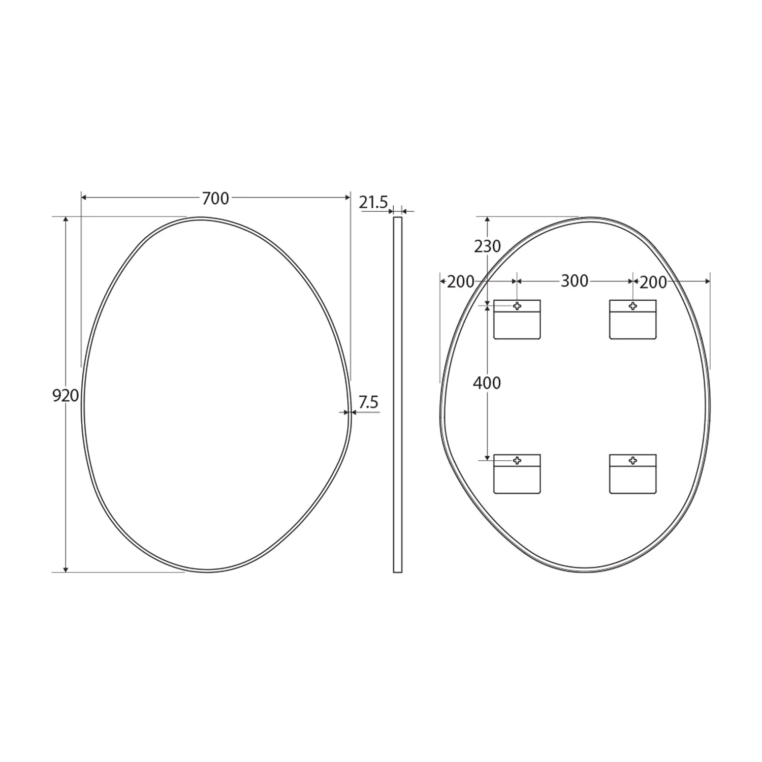 Pebble Asymmetrical Framed Mirror - Image 14