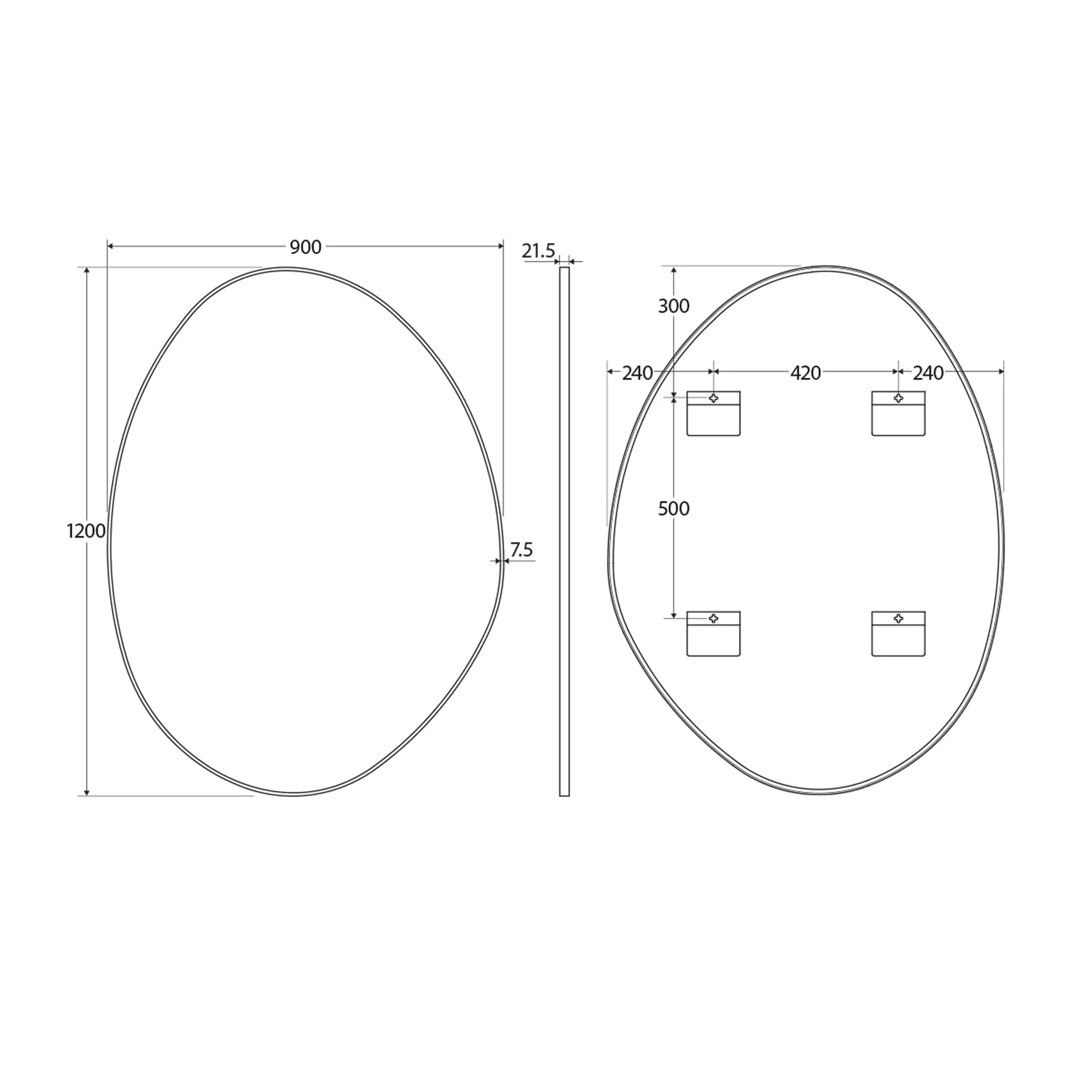 Pebble Asymmetrical Framed Mirror - Image 18
