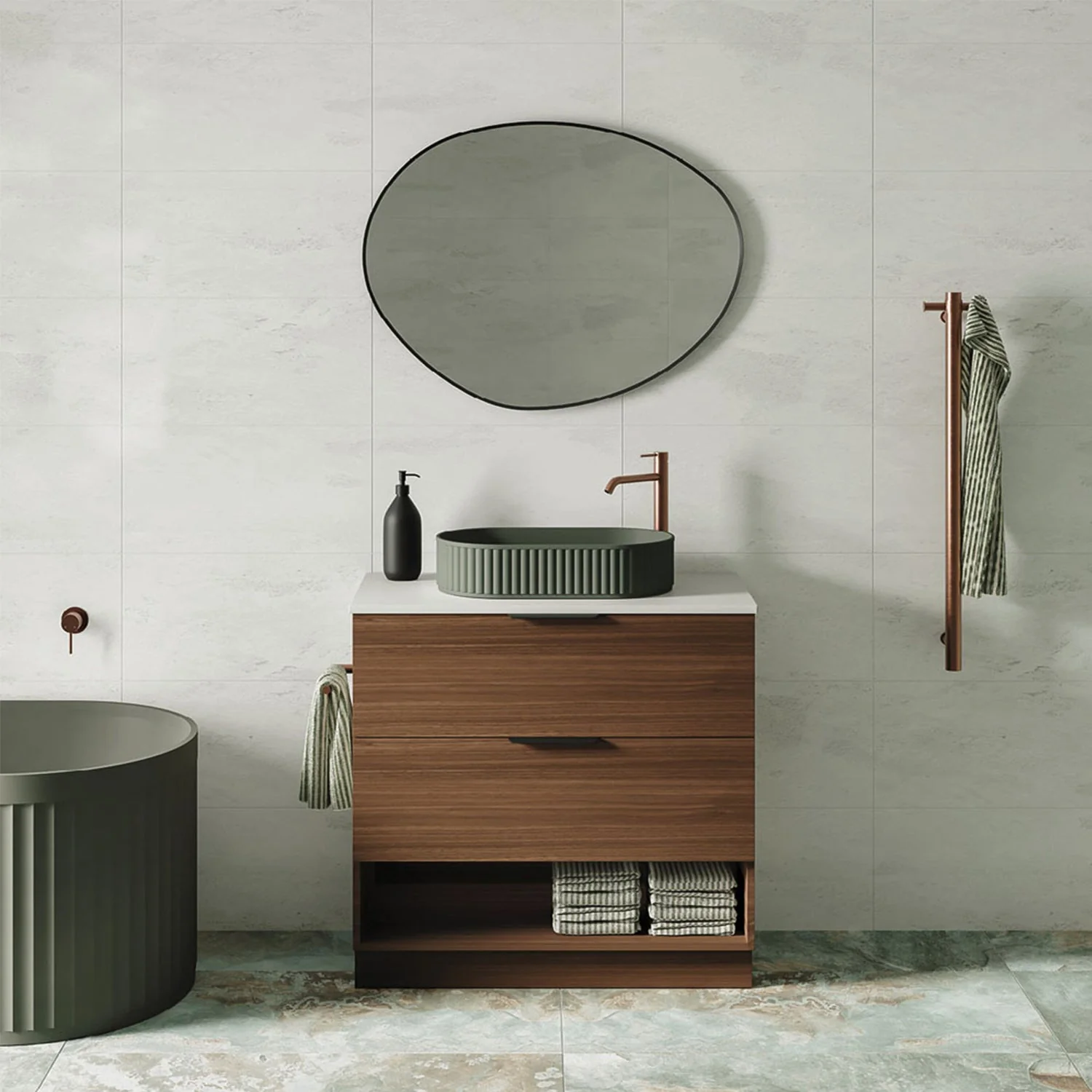 Pebble Asymmetrical Framed Mirror - Image 19