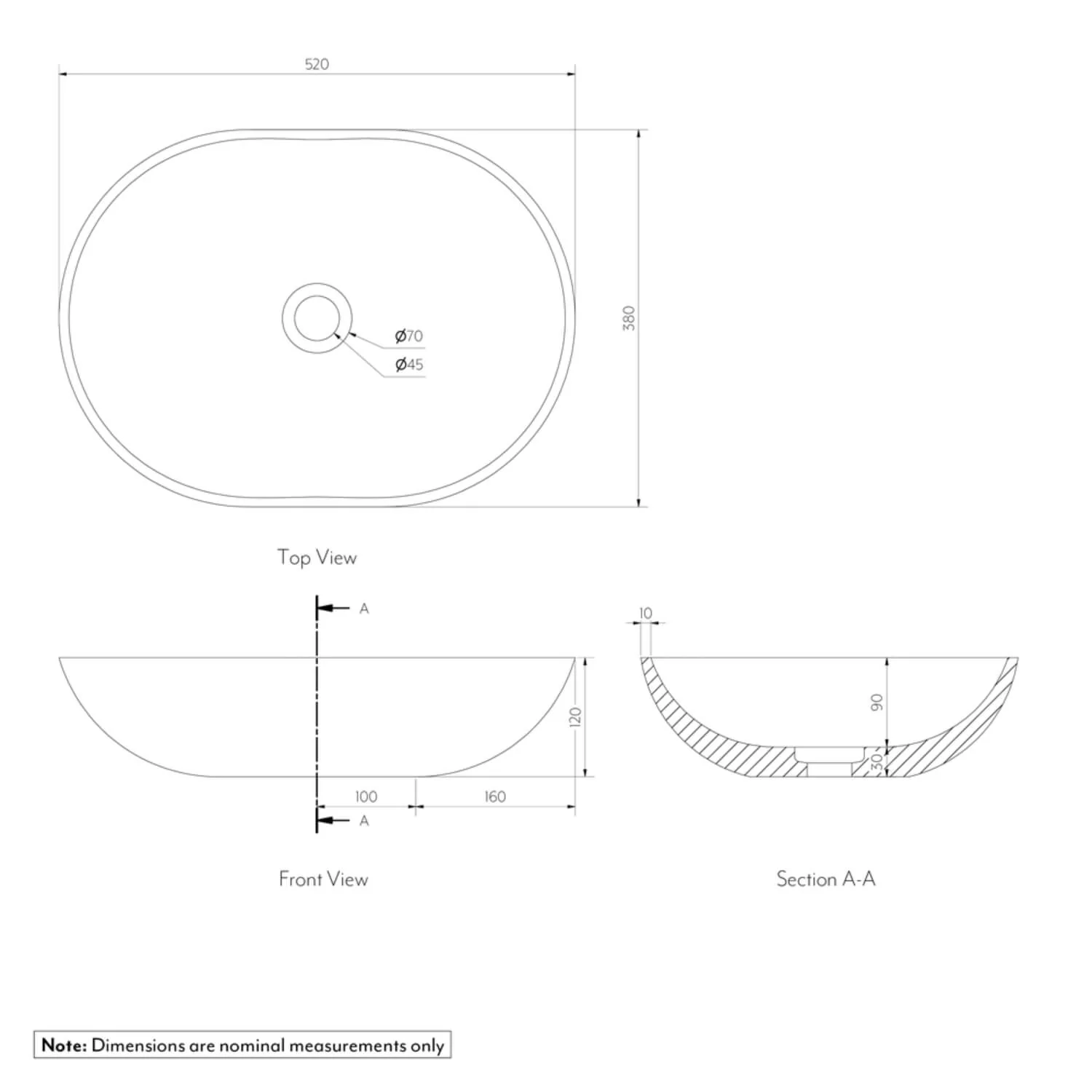 Pedra Oval Stone Basin 520mm - Image 6