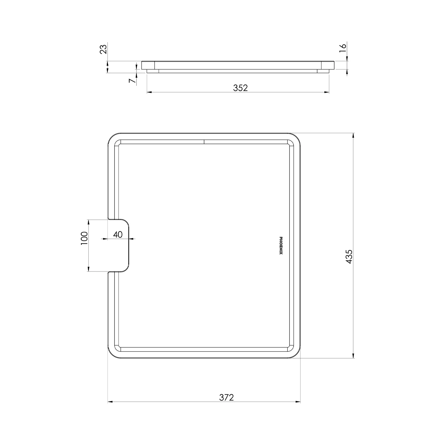 Phoenix Sink Chopping Board 372x435mm - Image 3