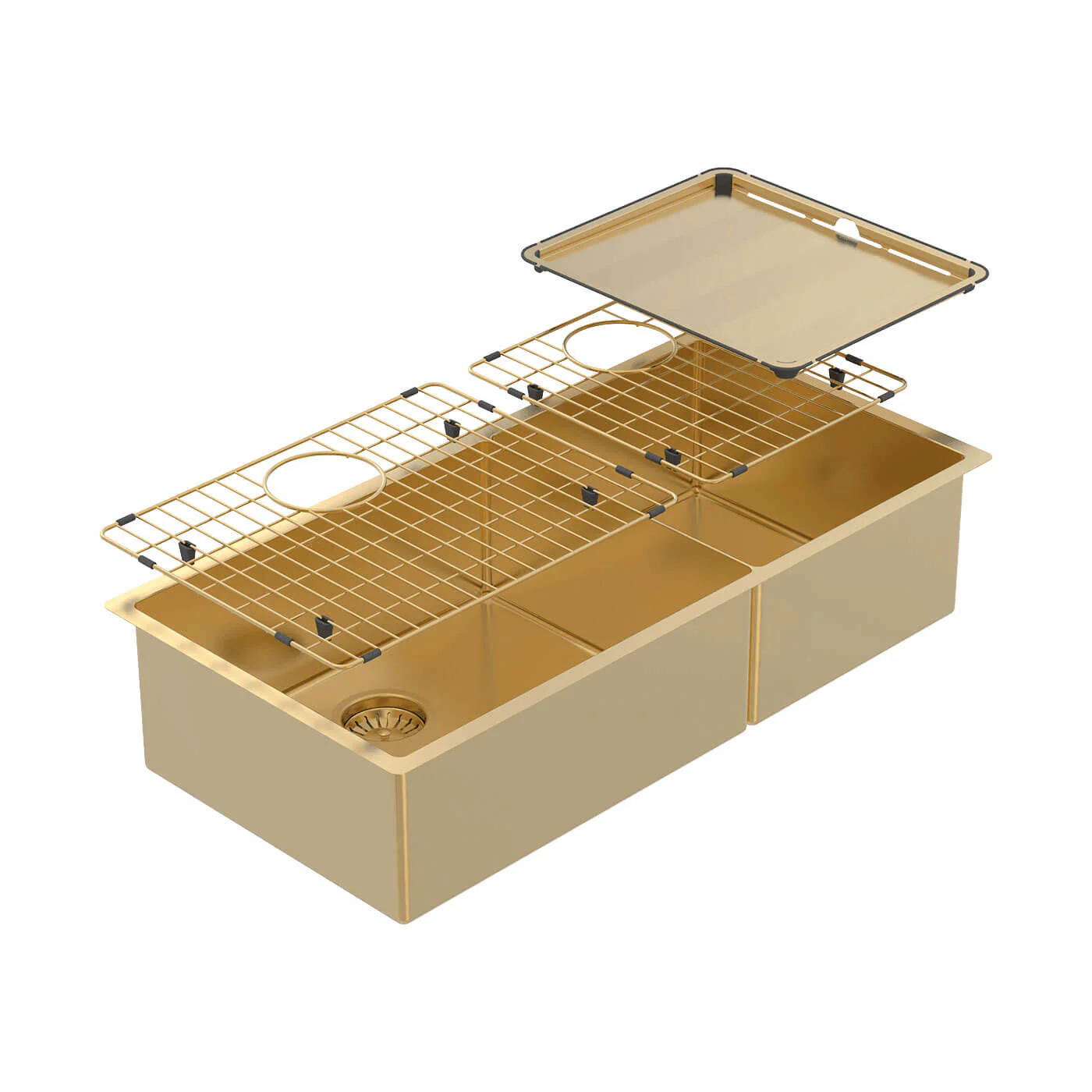 Piazza Double Bowl Stainless Steel Sink 890x445x200mm - Image 3