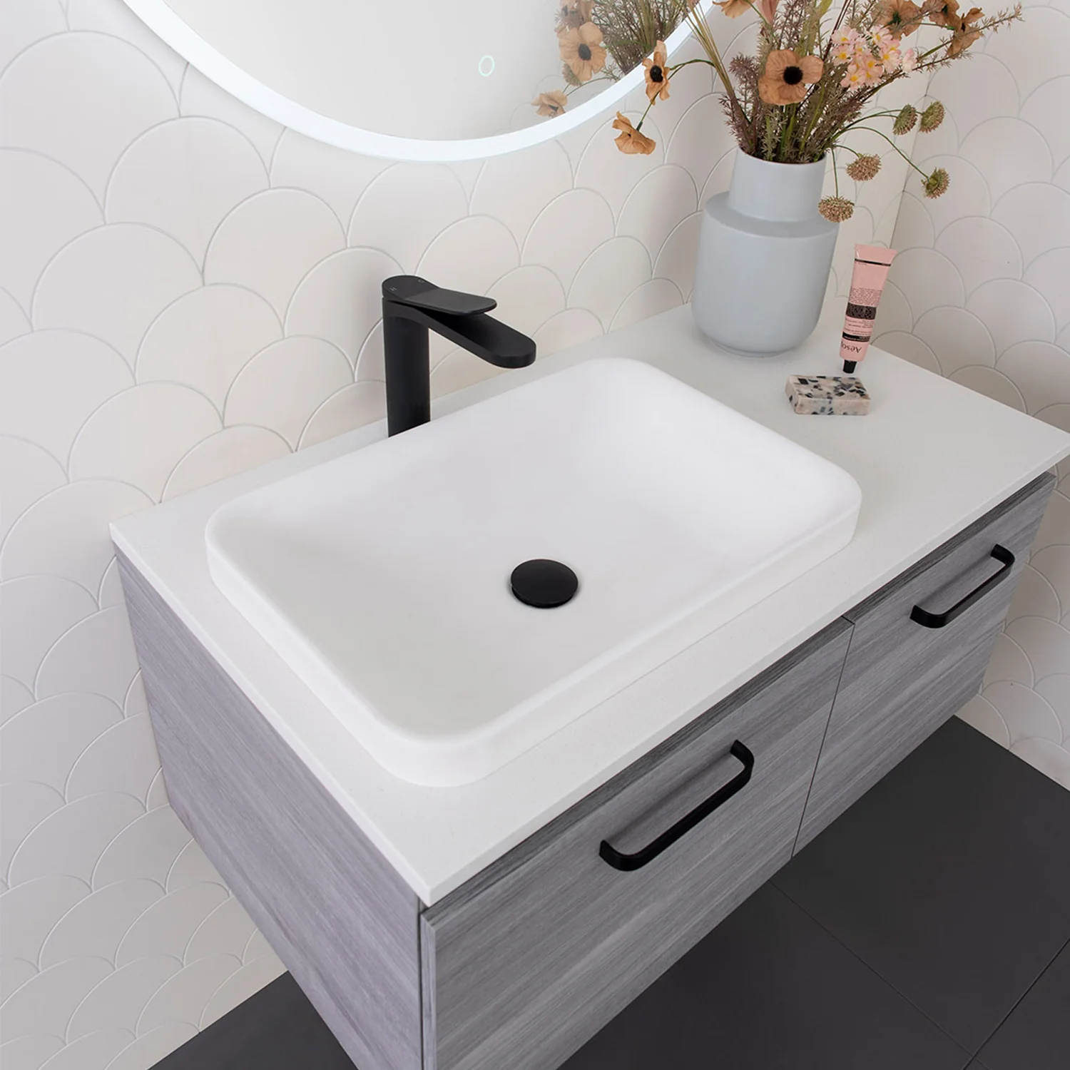 Pride Rectangular Inset Solid Surface Basin 545x365mm - Image 2