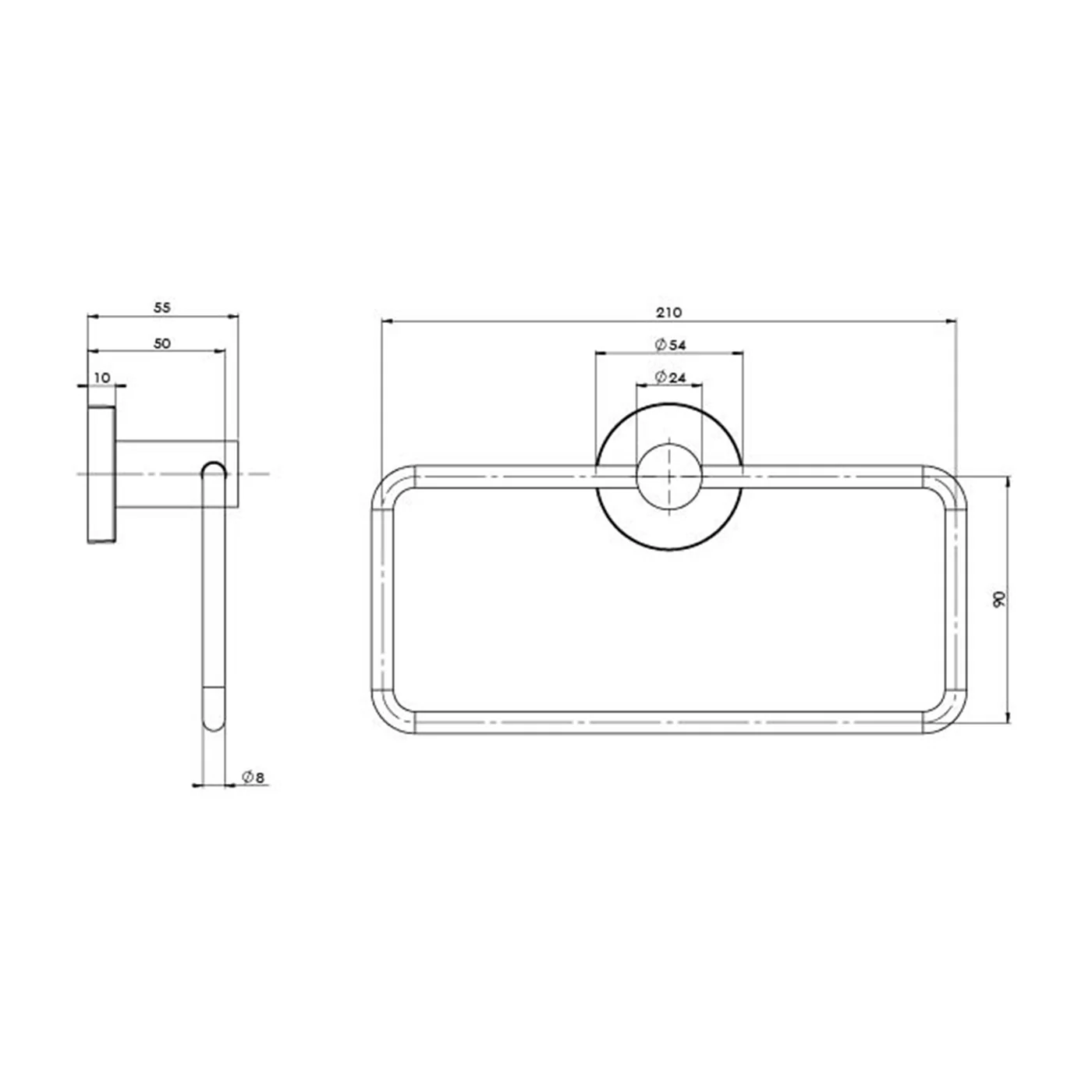 Radii Round Hand Towel Holder - Image 6