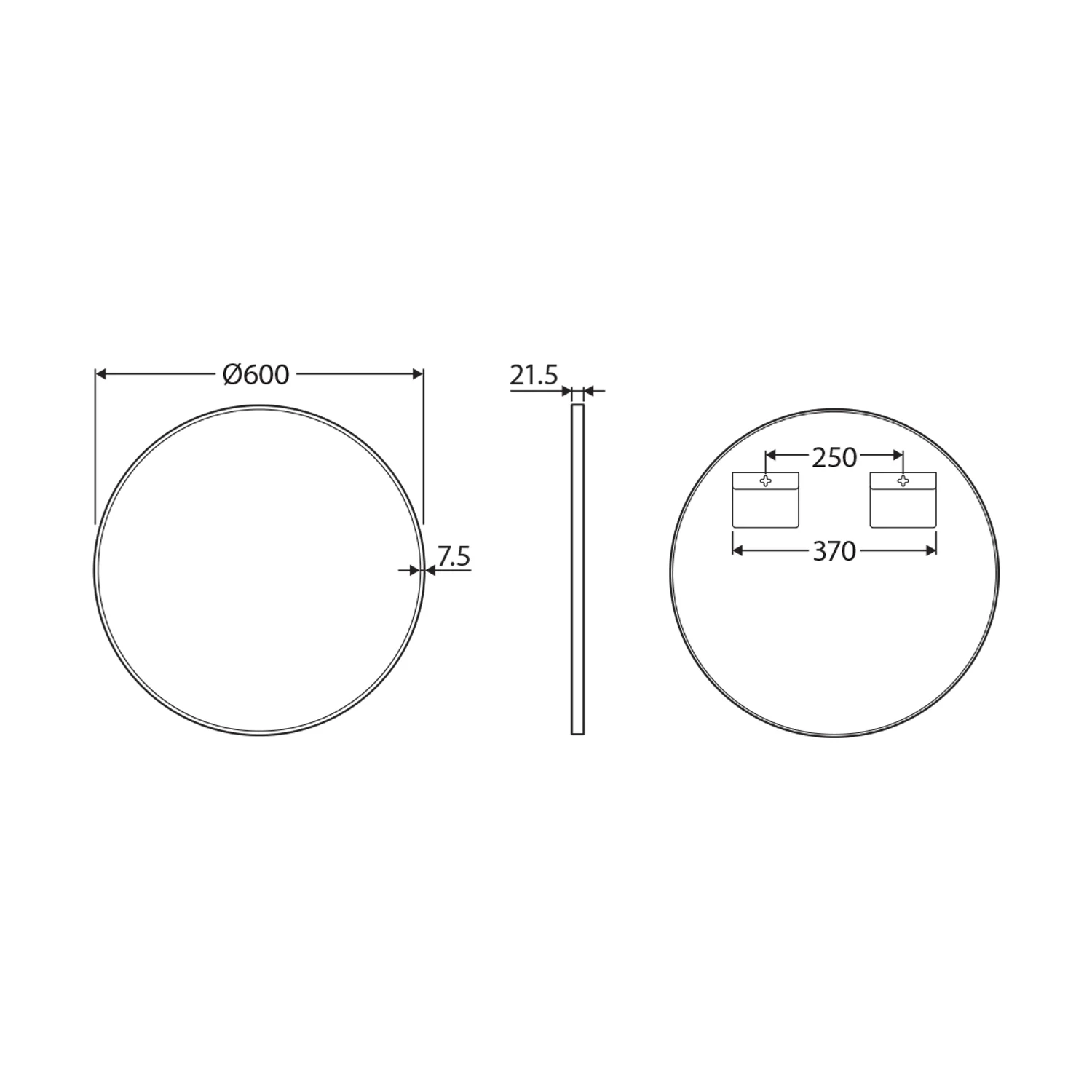 Reba Round Framed Glass Mirror - Image 5