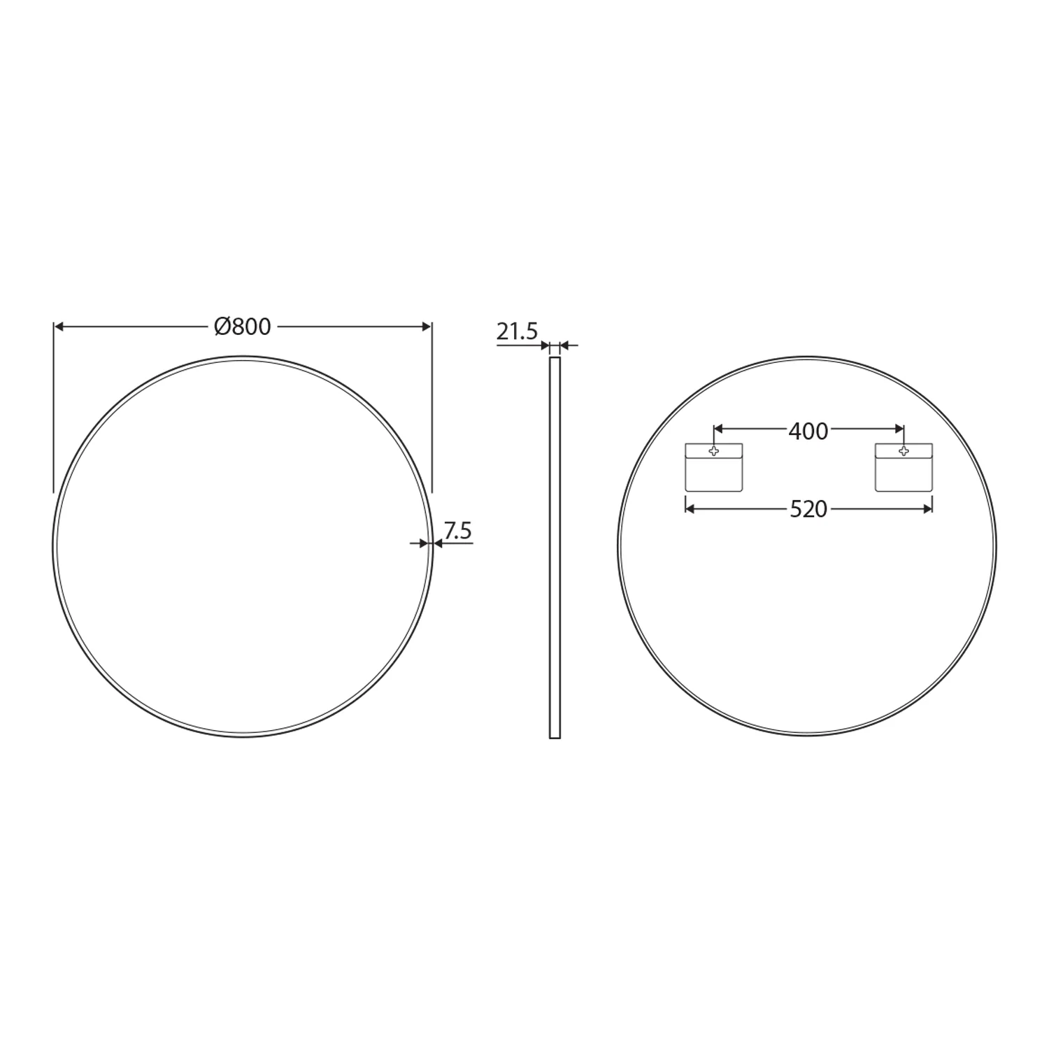 Reba Round Framed Glass Mirror - Image 6